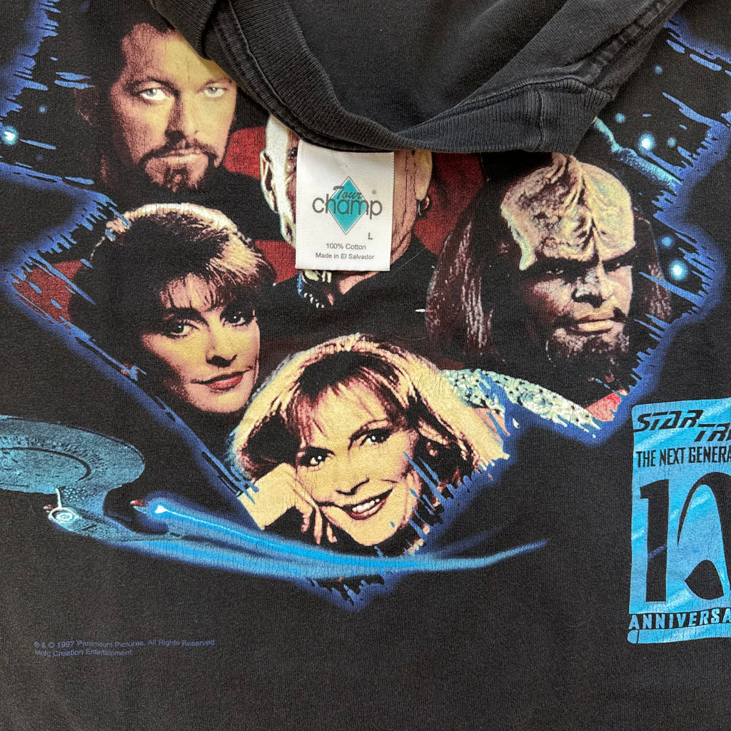 Vintage Star Trek Next Generation 10 Year Anniversary T-Shirt Sz L