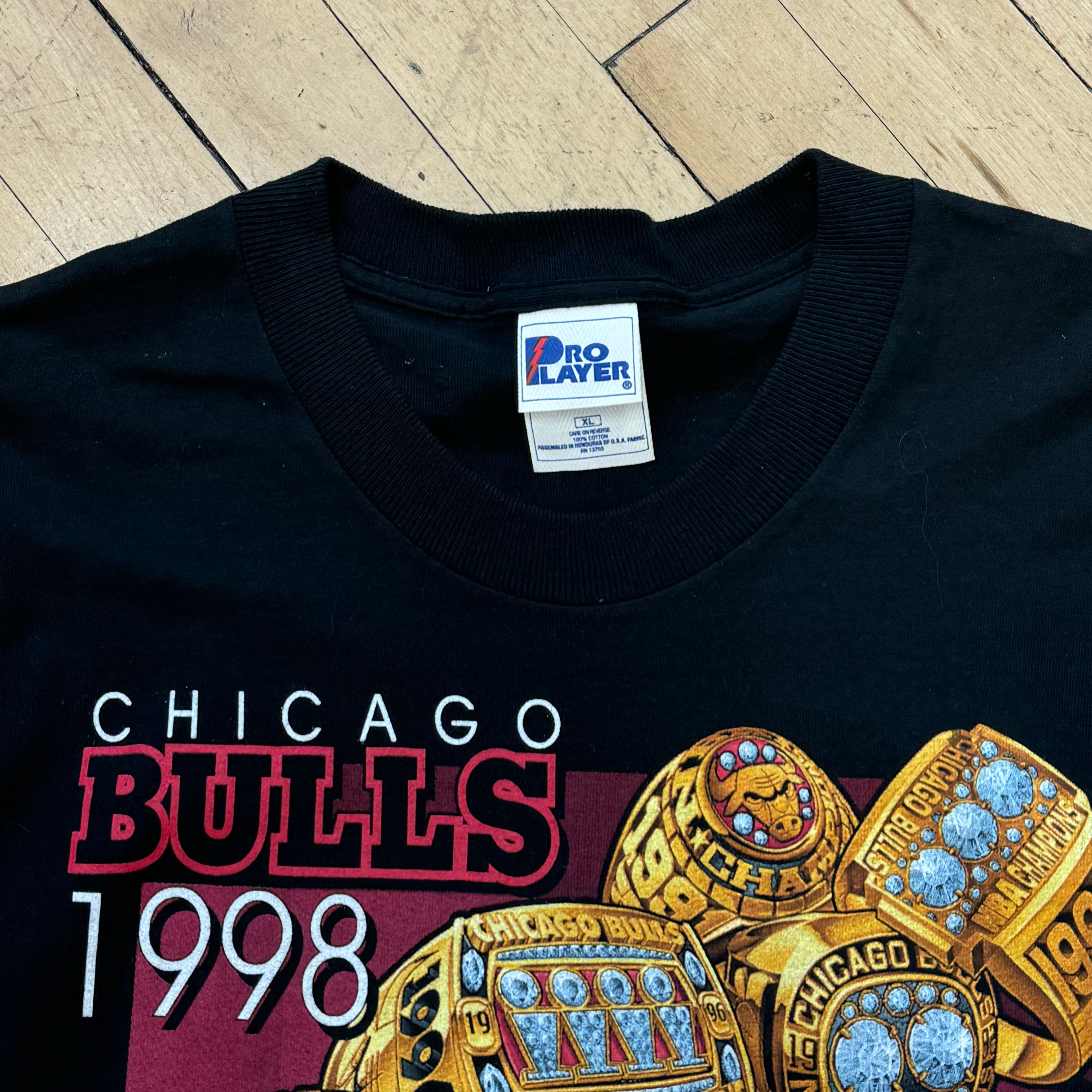 Vintage ProPlayer Chicago Bulls Rings 98’ T-shirt Sz XL