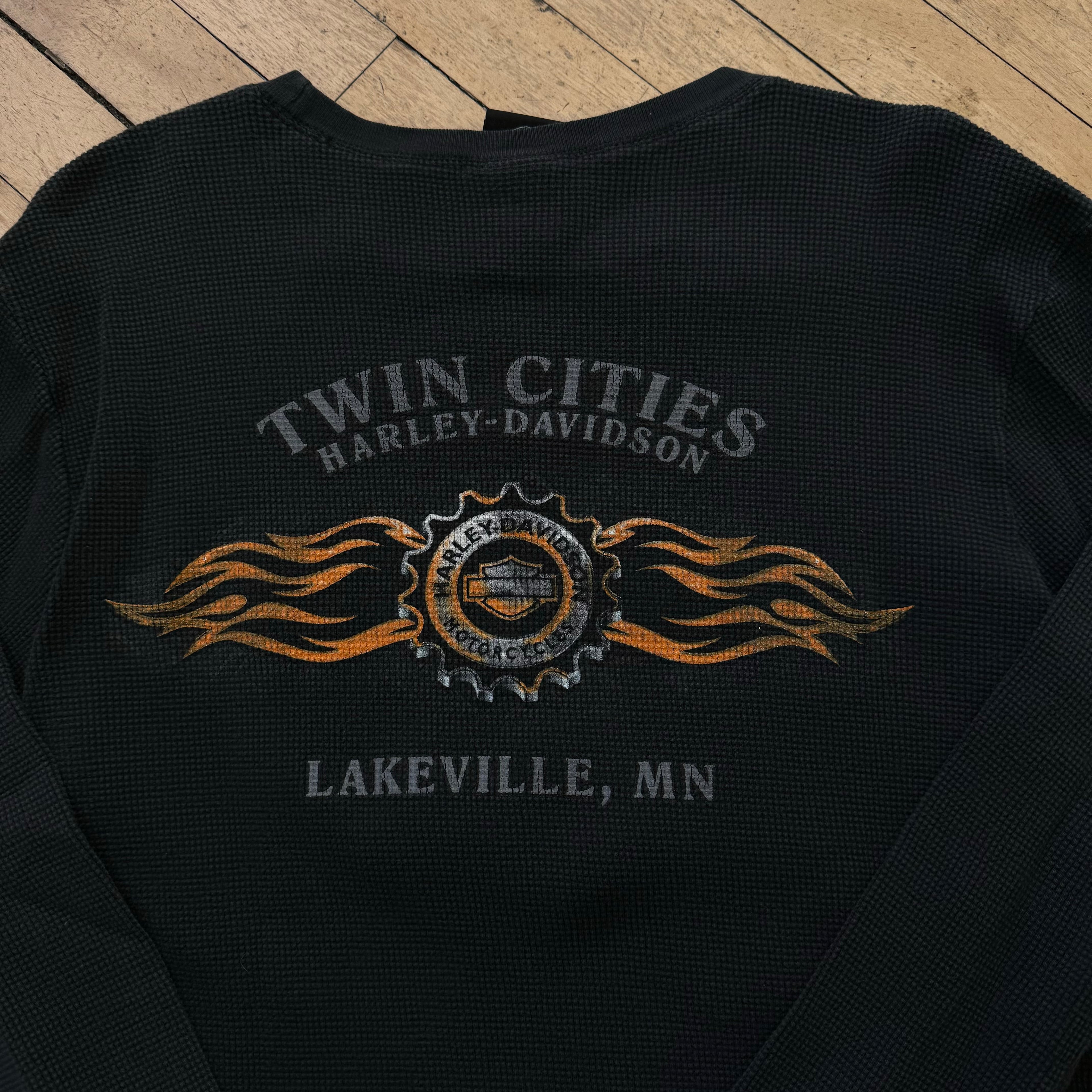 Vintage Harley Davidson Hardcore Waffle thermal L/S T-shirt Sz M