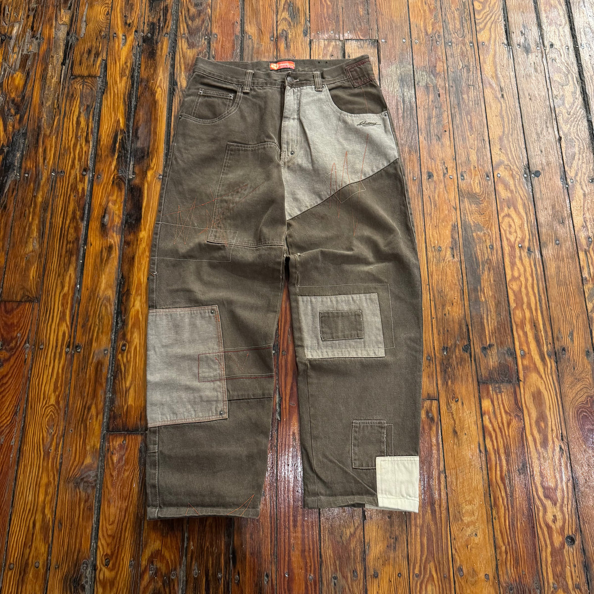 Y2K Davoucci Denim Patch Work Jeans Sz 34x33