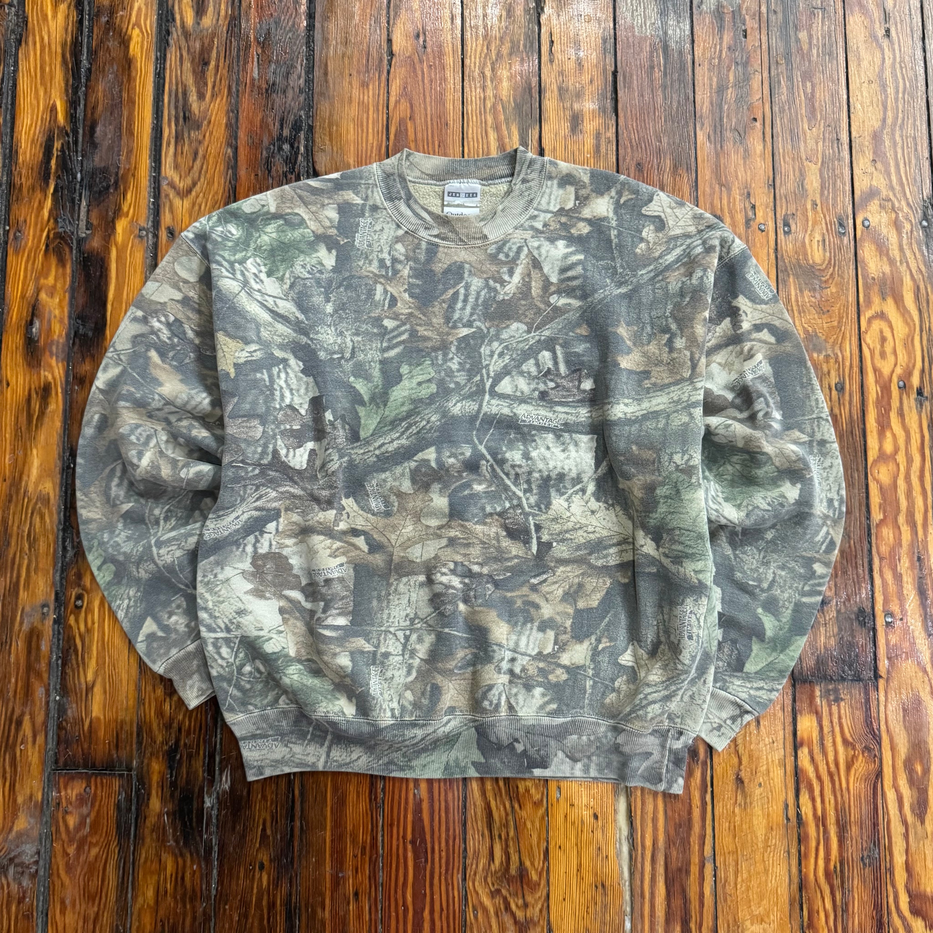 Vintage Jerzees Outdoors Camo Crewneck Sz XL