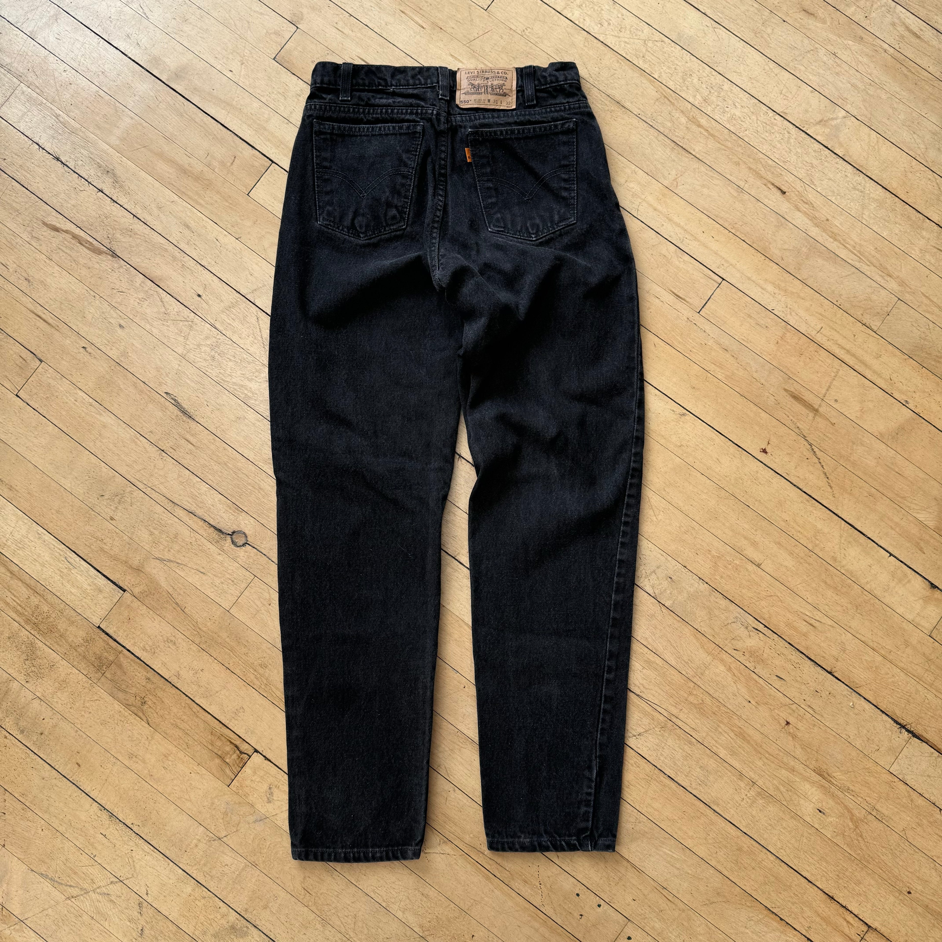 Y2K BLK Levi 550 Orange Tab Denim Jeans Sz 31x32