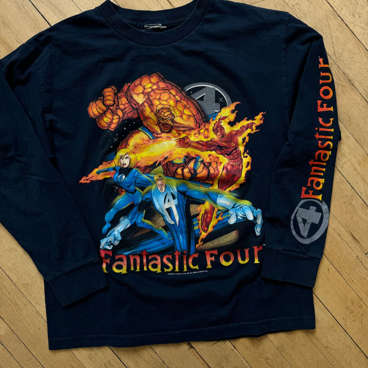 Vintage Marvel Fantastic Four Long Sleeve T-shirt Sz YTH L