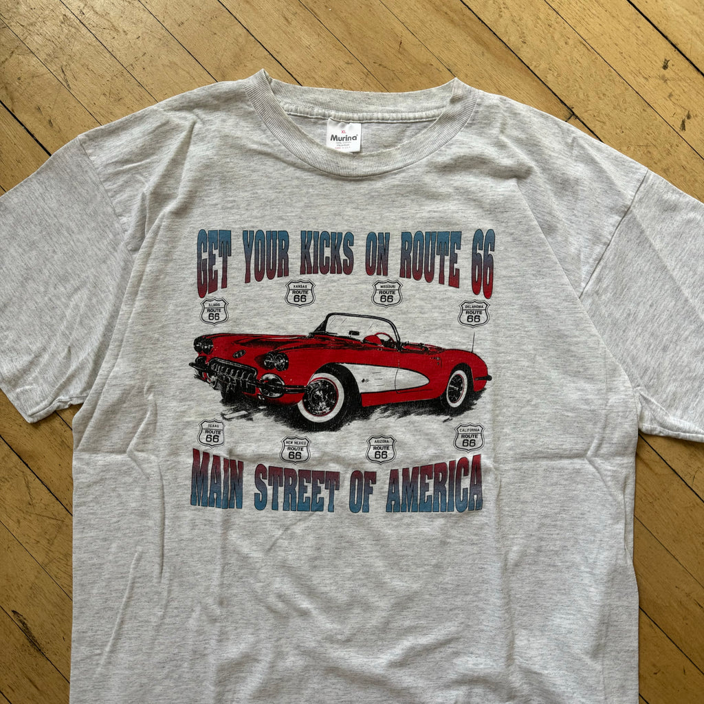 Vintage Route 66 Car T-shirt Sz L