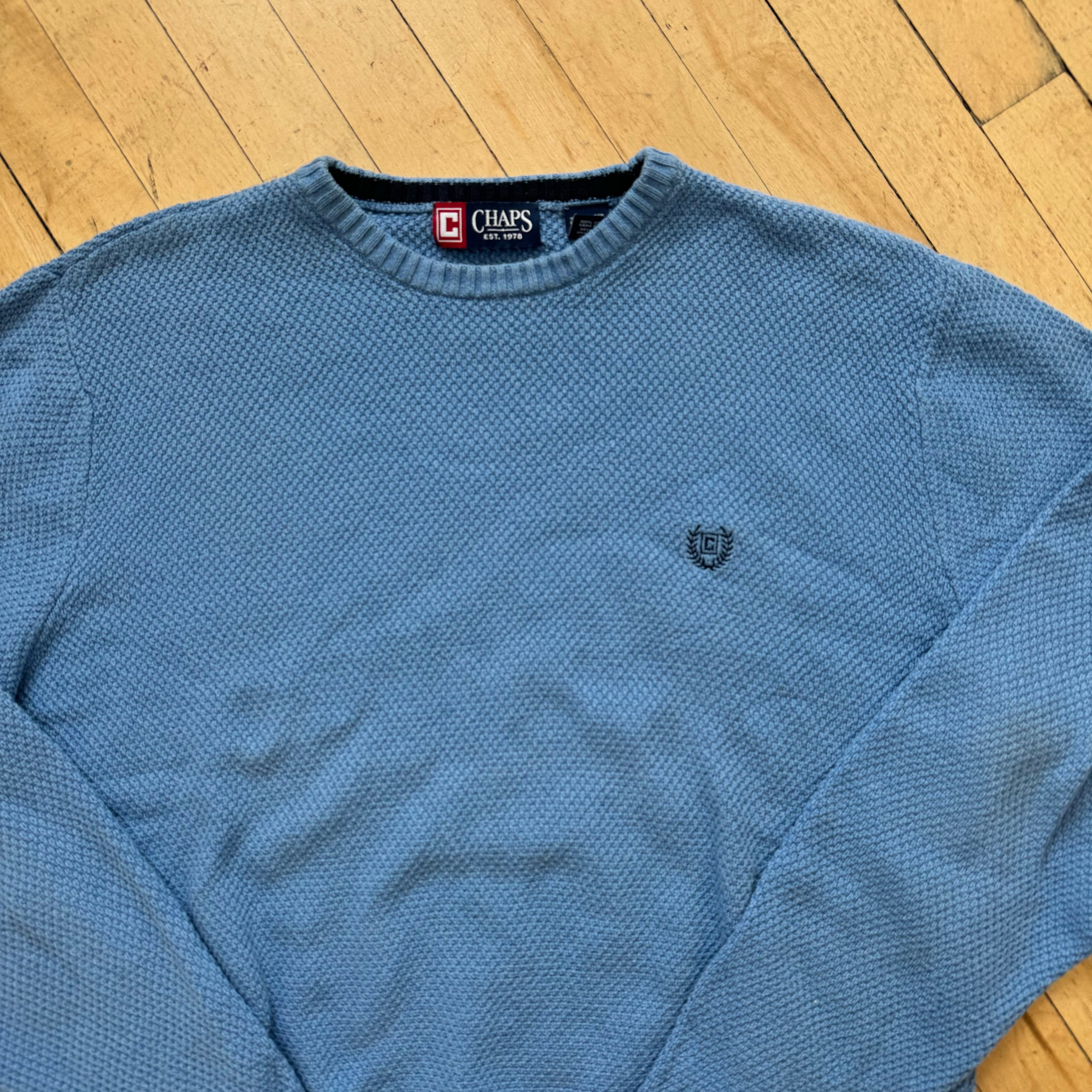 Vintage Baby Blue Chaps Sweater Sz L