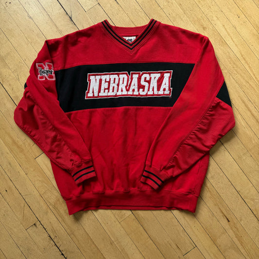 Vintage Nebraska SpellOut Lee Sports CrewNeck Sz L