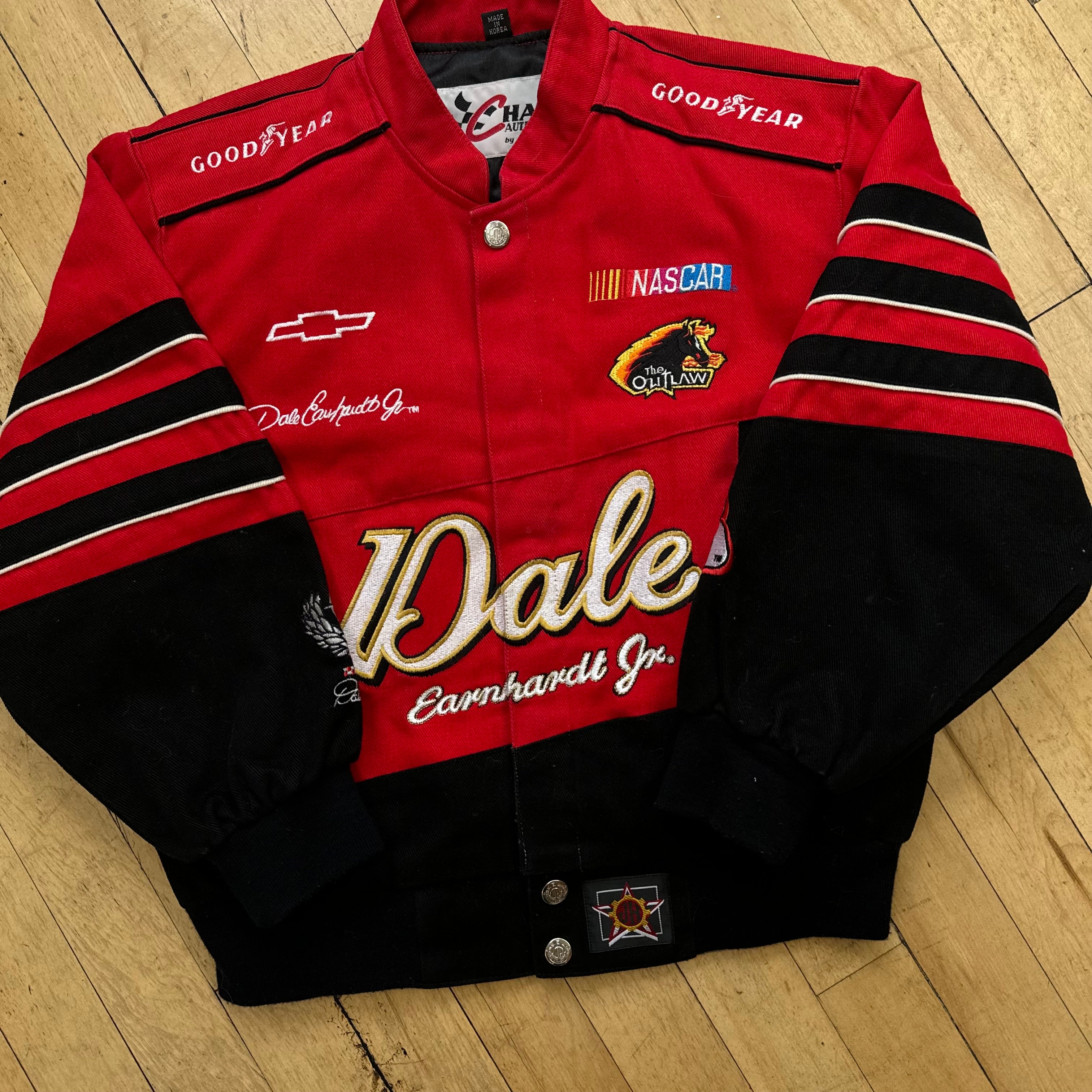 Vintage Nascar Jeff Hamilton Dale Jr. Goodyear Jacket Sz YTH M