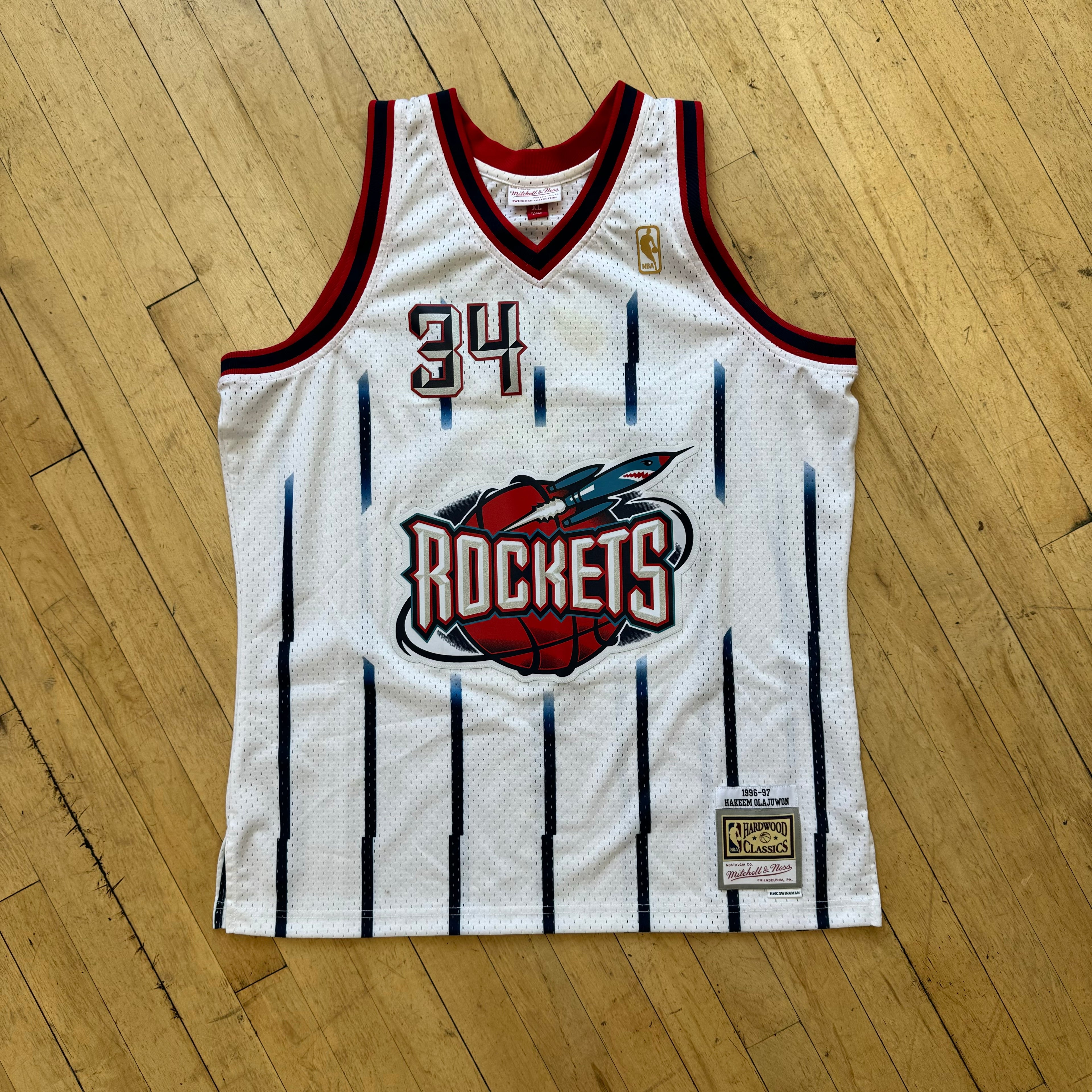 Hakeem Olajuwon Mitchell & Ness 96 97 Rockets Jersey Size XL