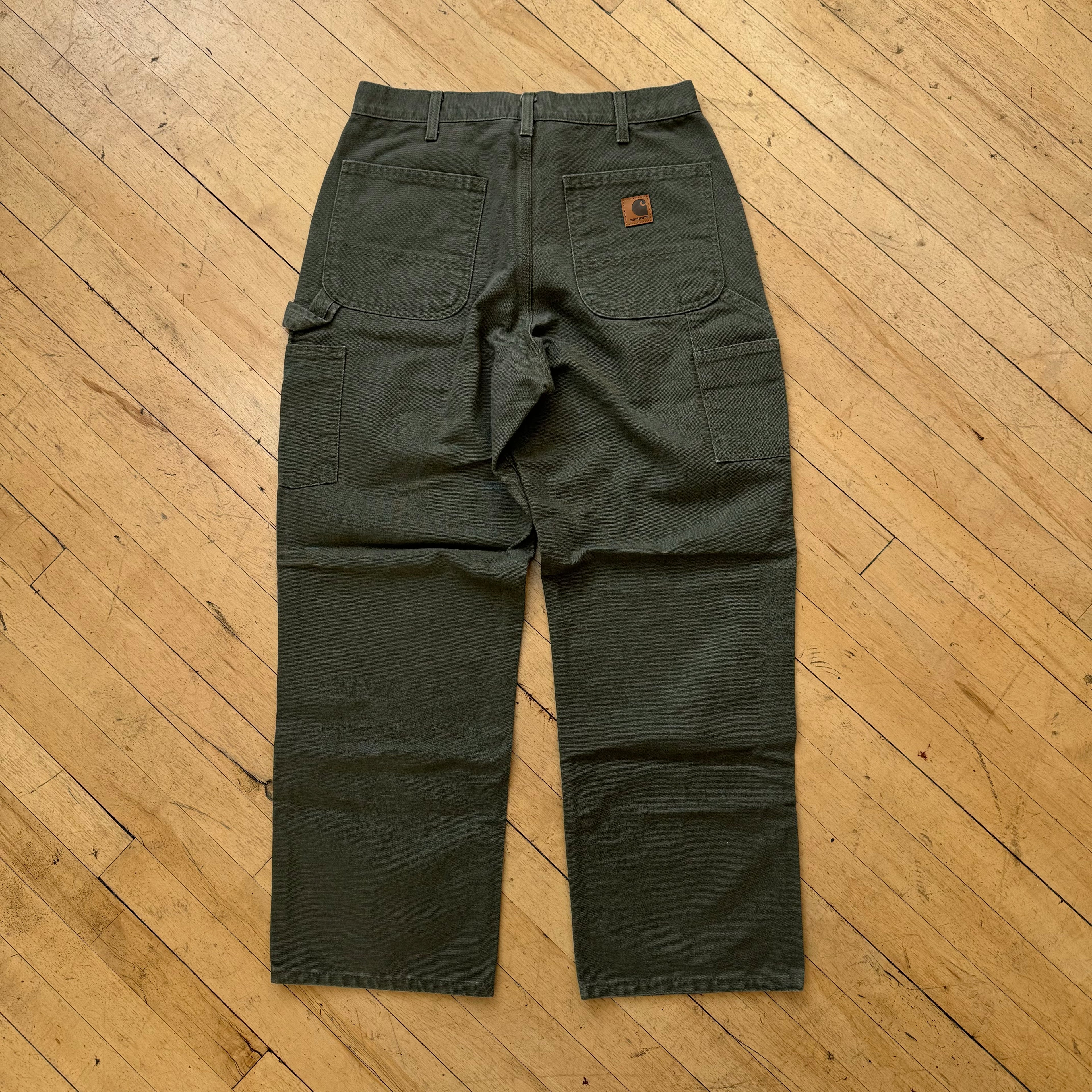 Vintage Olive Carhartt Denim Jeans Sz 34x30