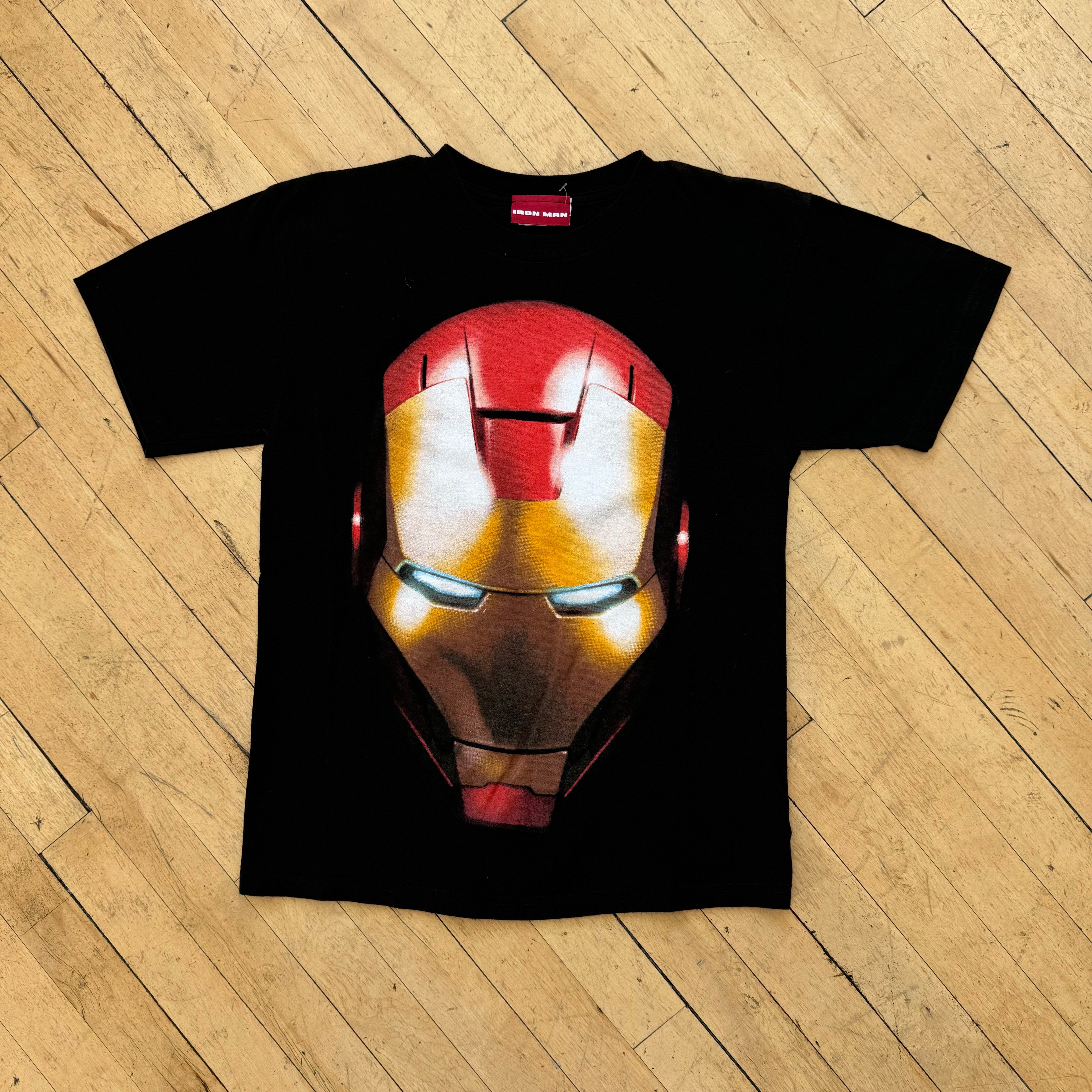 Y2K Iron Man Big Face T-shirt Sz M