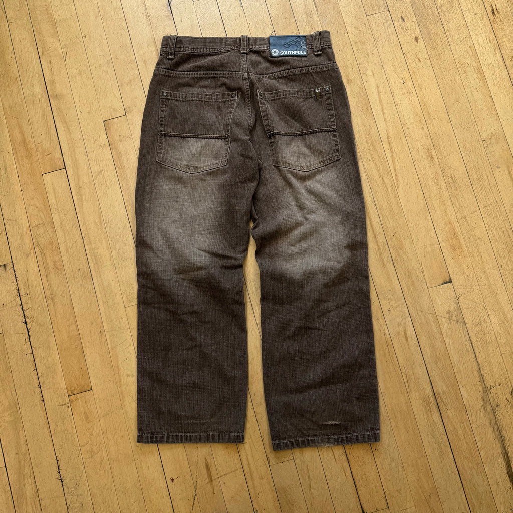 Vintage Y2K Faded Browm SouthPole Denim Jeans Sz 32
