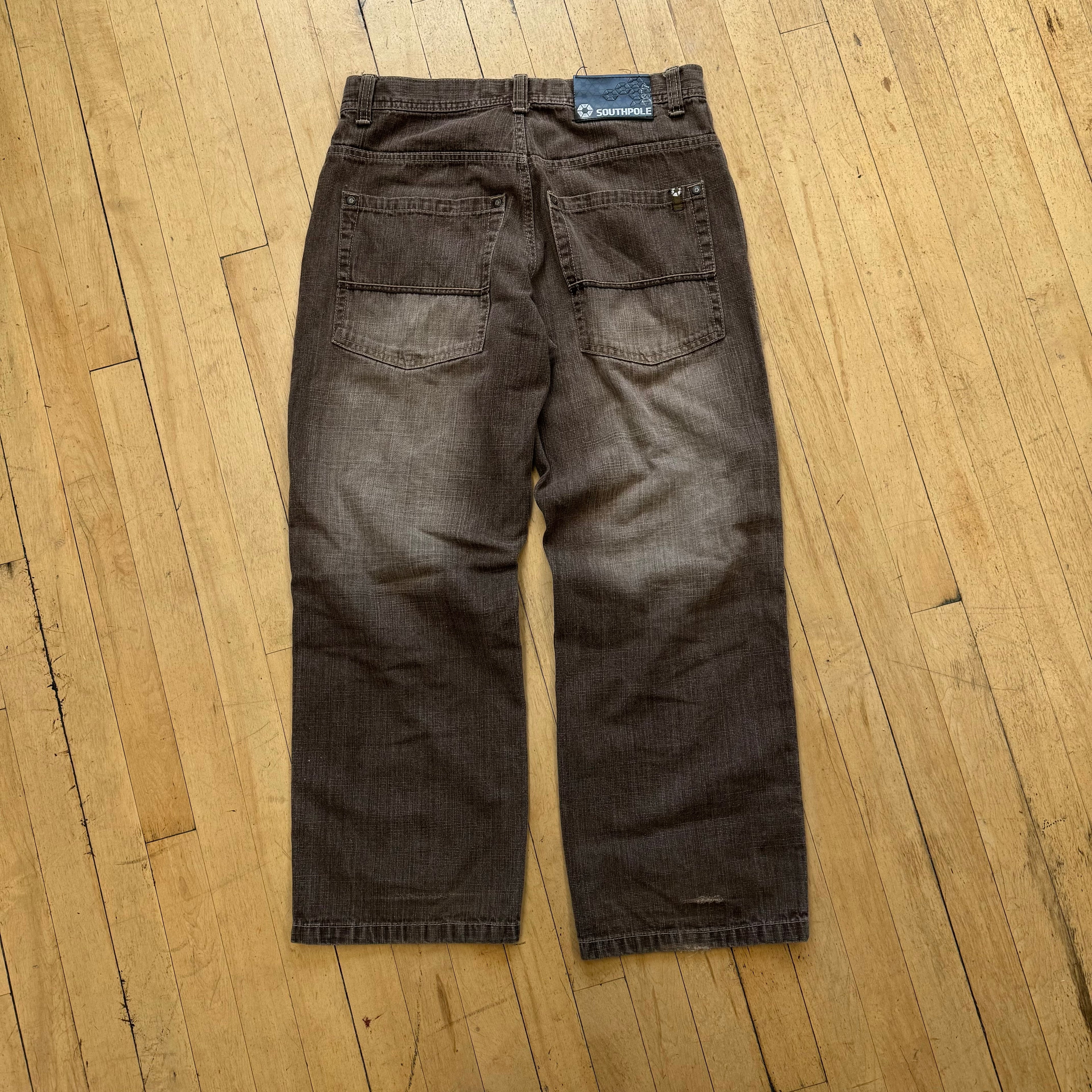Vintage Y2K Faded Browm SouthPole Denim Jeans Sz 32