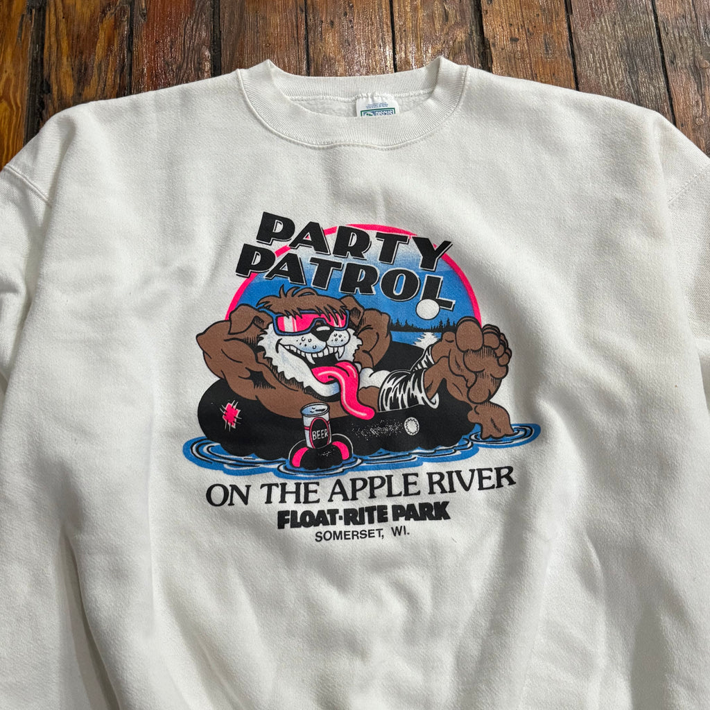 Vintage Party Patrol Apple River Crewneck Sz XL