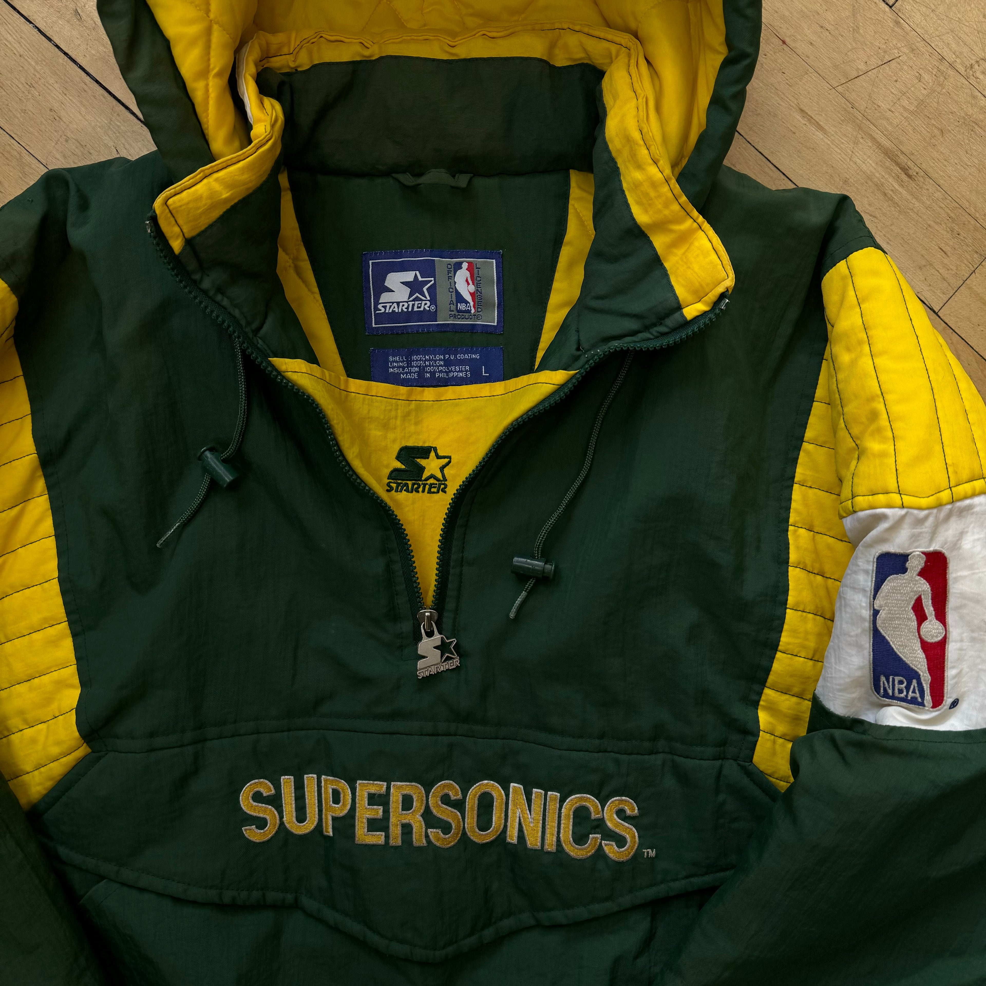 Vintage Starter NBA Seatlle SuperSonics Puffer Jacket Sz L
