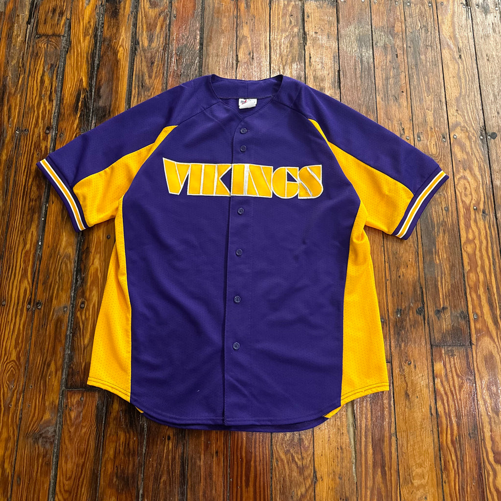 Vintage Minnesota Vikings Baseball Jersey Sz XL
