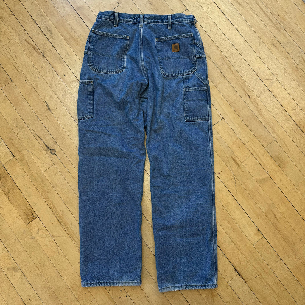 Vintage Blanket Lined Carhartt Denim Jeans Sz 36x34