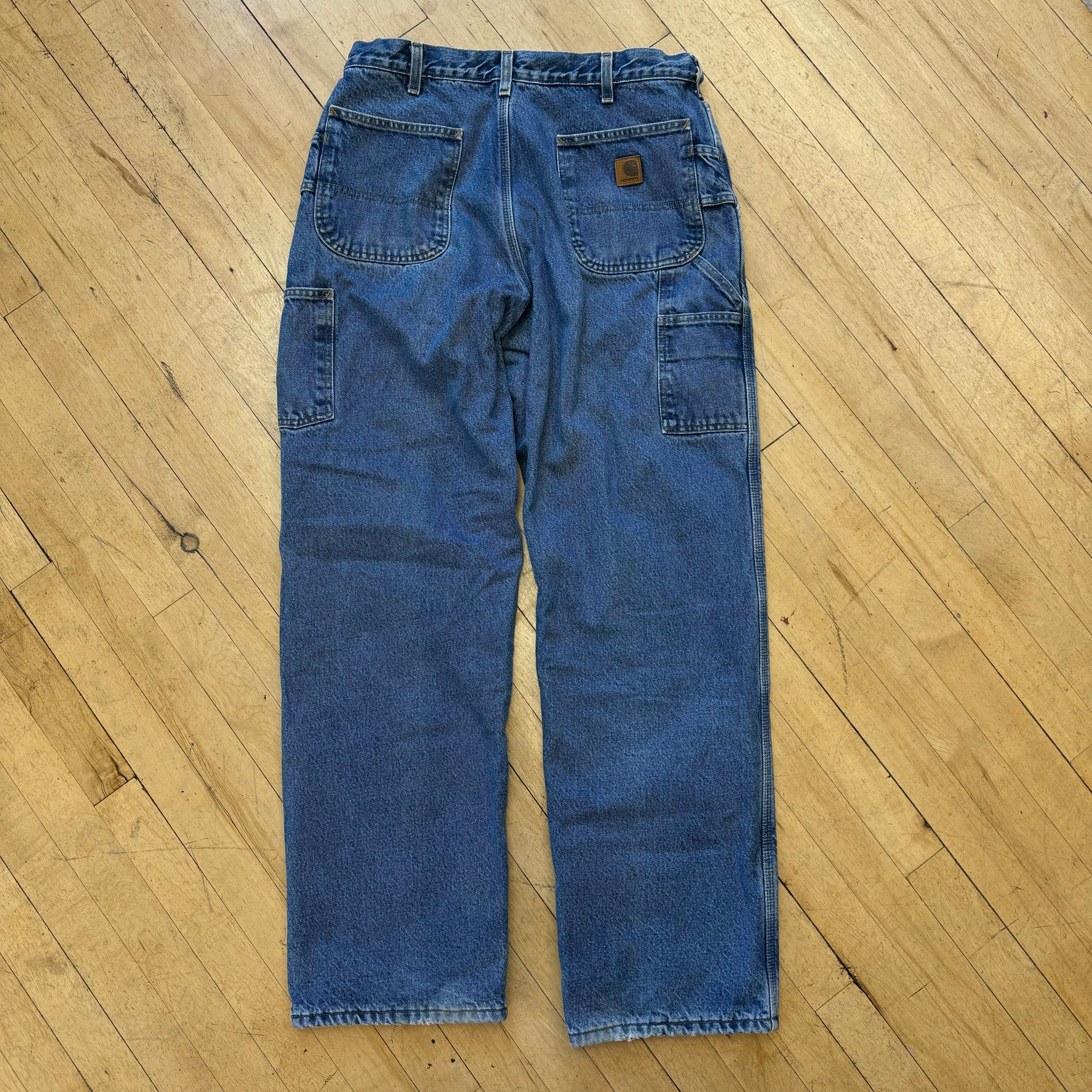 Vintage Blanket Lined Carhartt Denim Jeans Sz 36x34