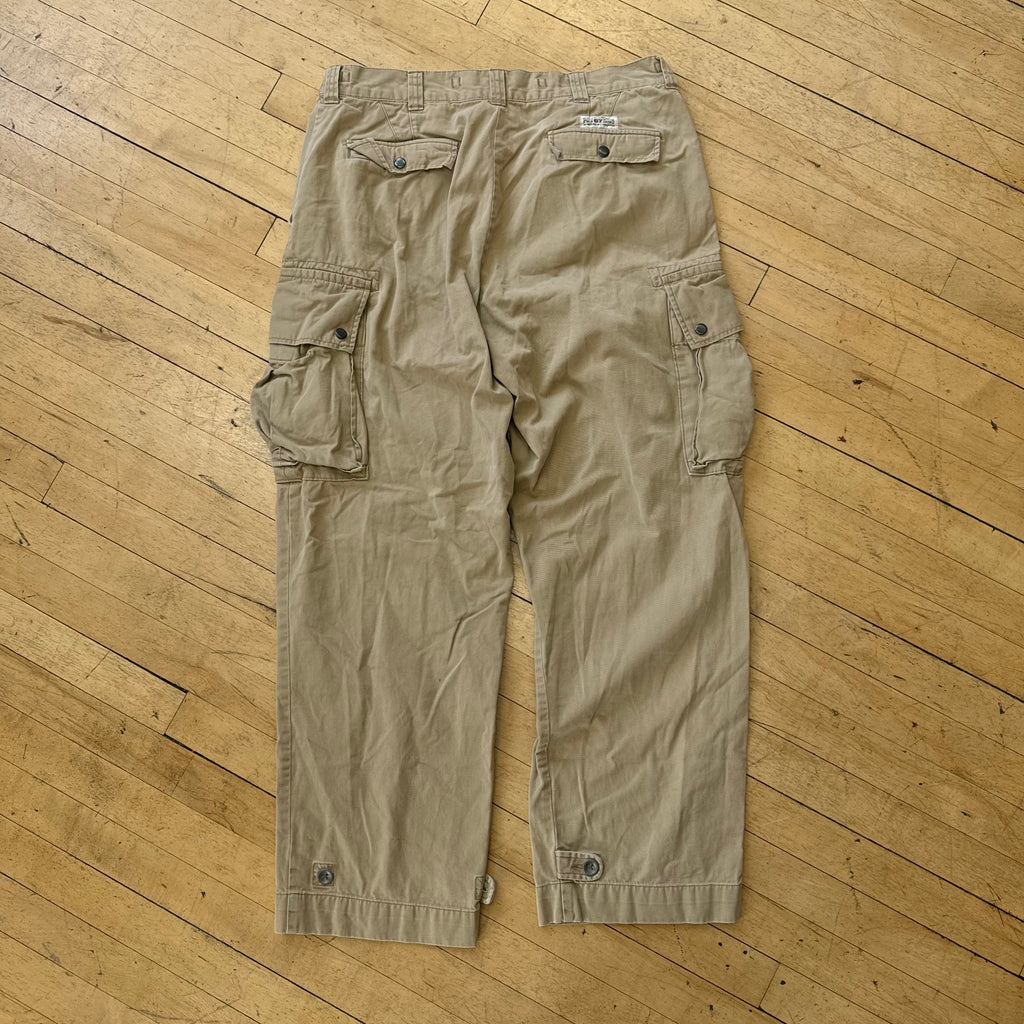 Vintage Polo Ralph Lauren Baggy Cargo Pocket Pants Sz 36x30