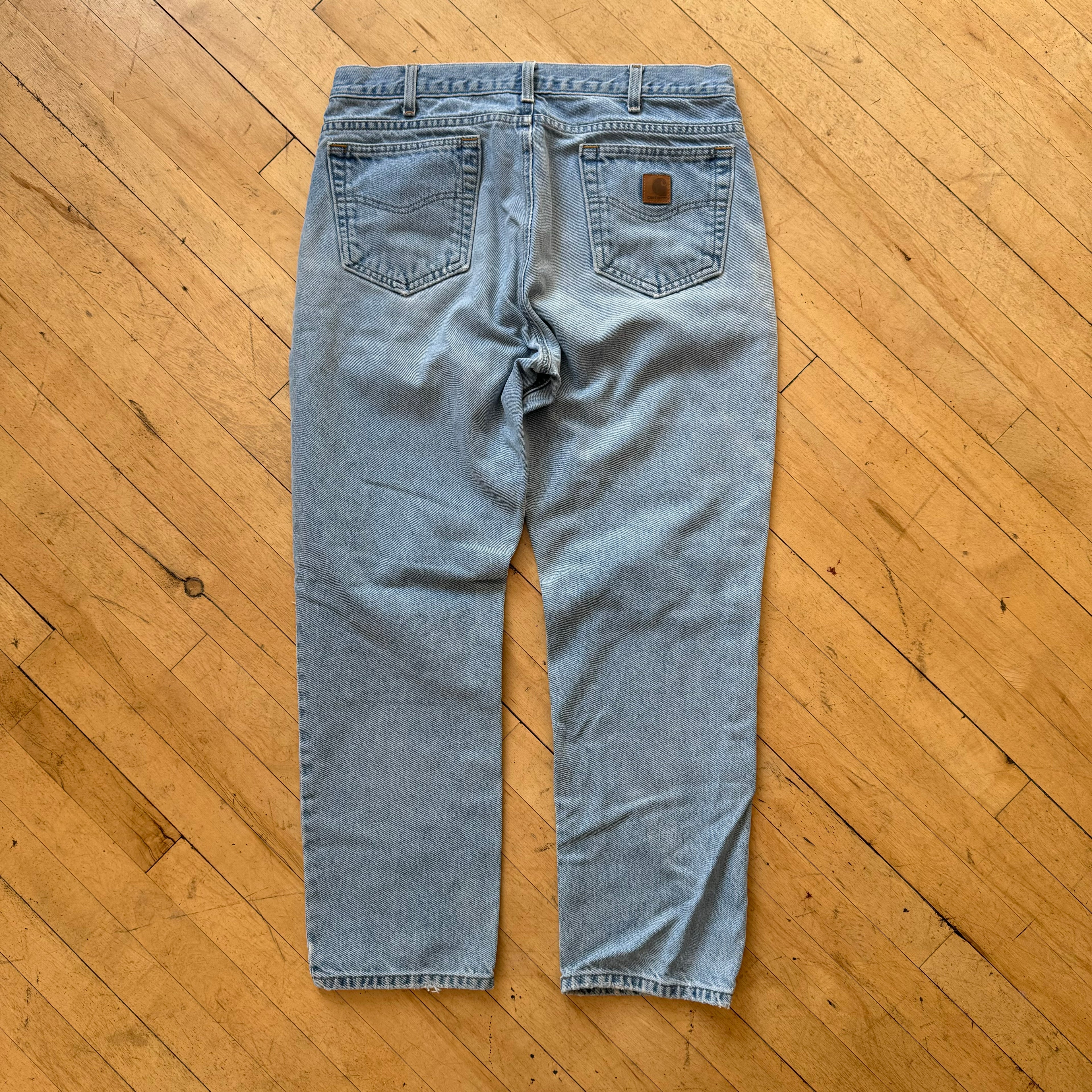 Vintage Light Wash Carhartt Denim Jeans Sz 36x30