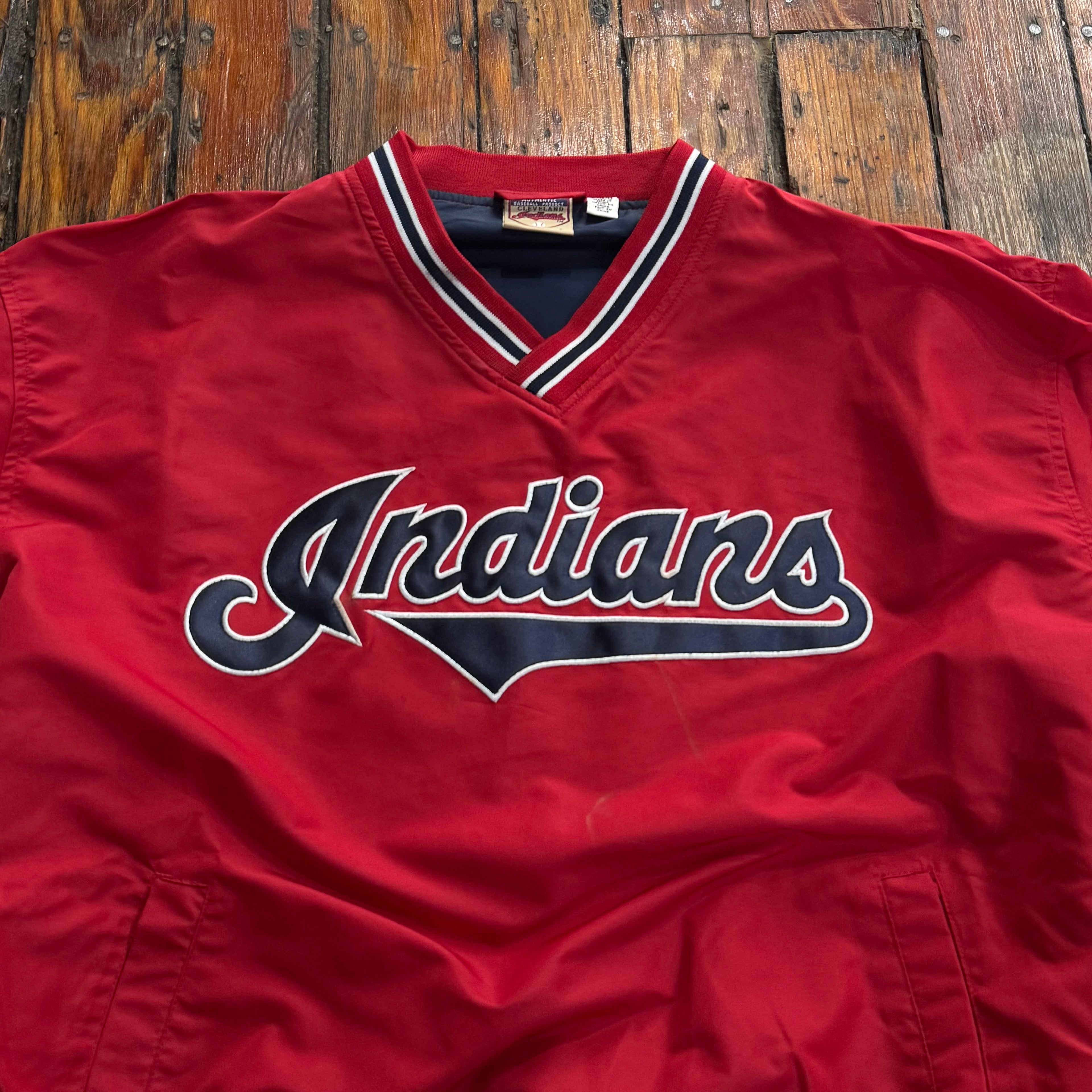 Vintage Indians MLB Pullover Jacket Sz L