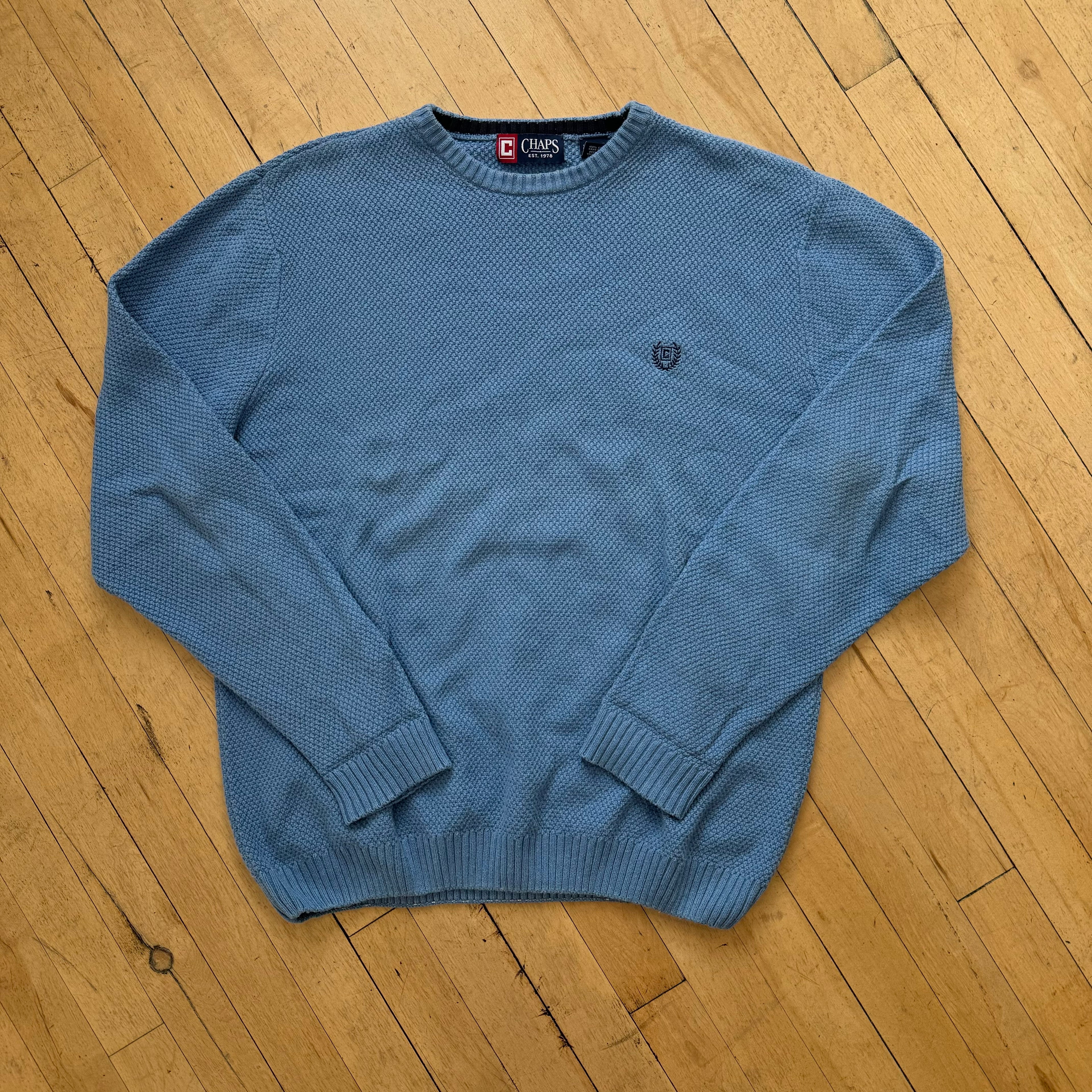 Vintage Baby Blue Chaps Sweater Sz L