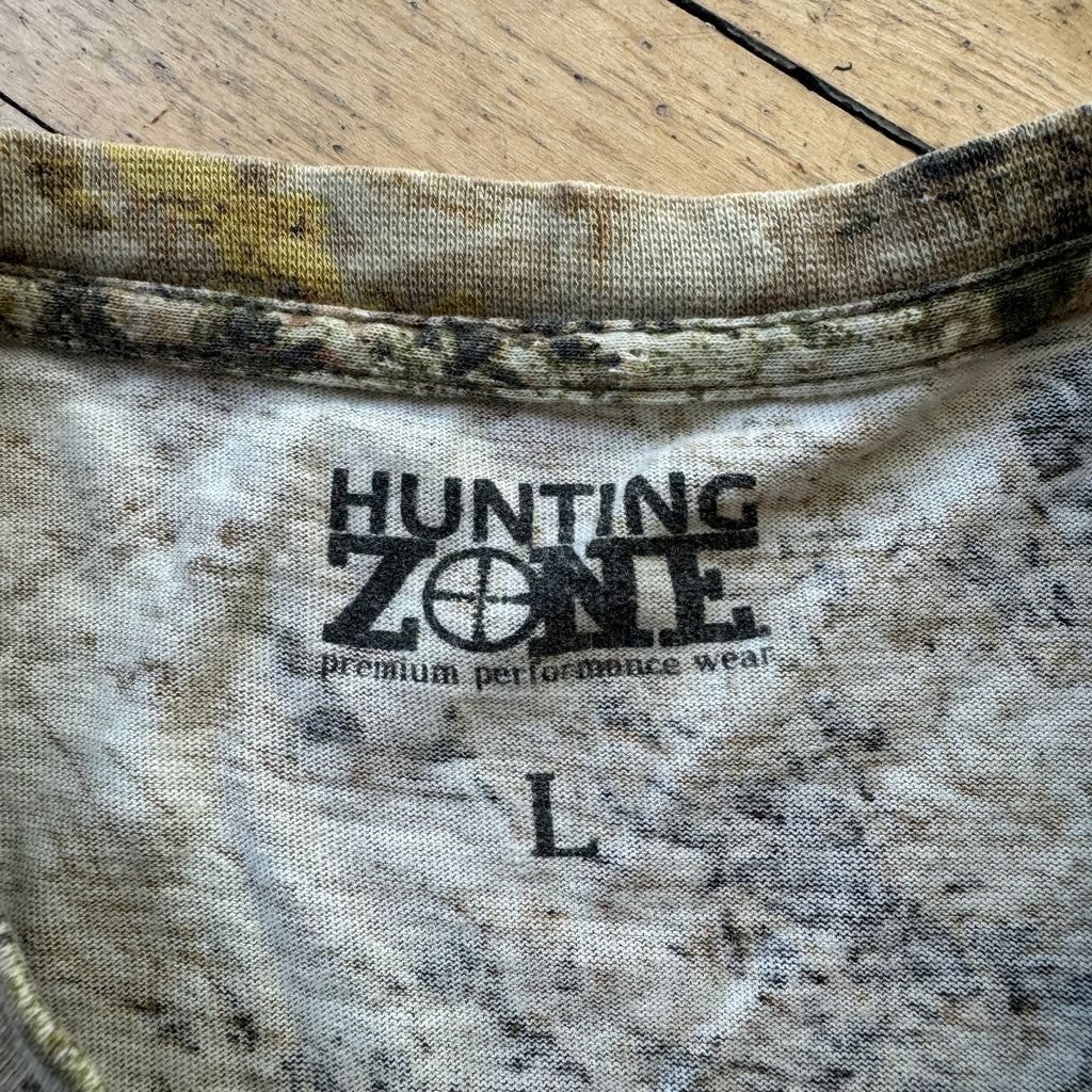 Vntg Light Camo Hunting Zone T-shirt Sz L