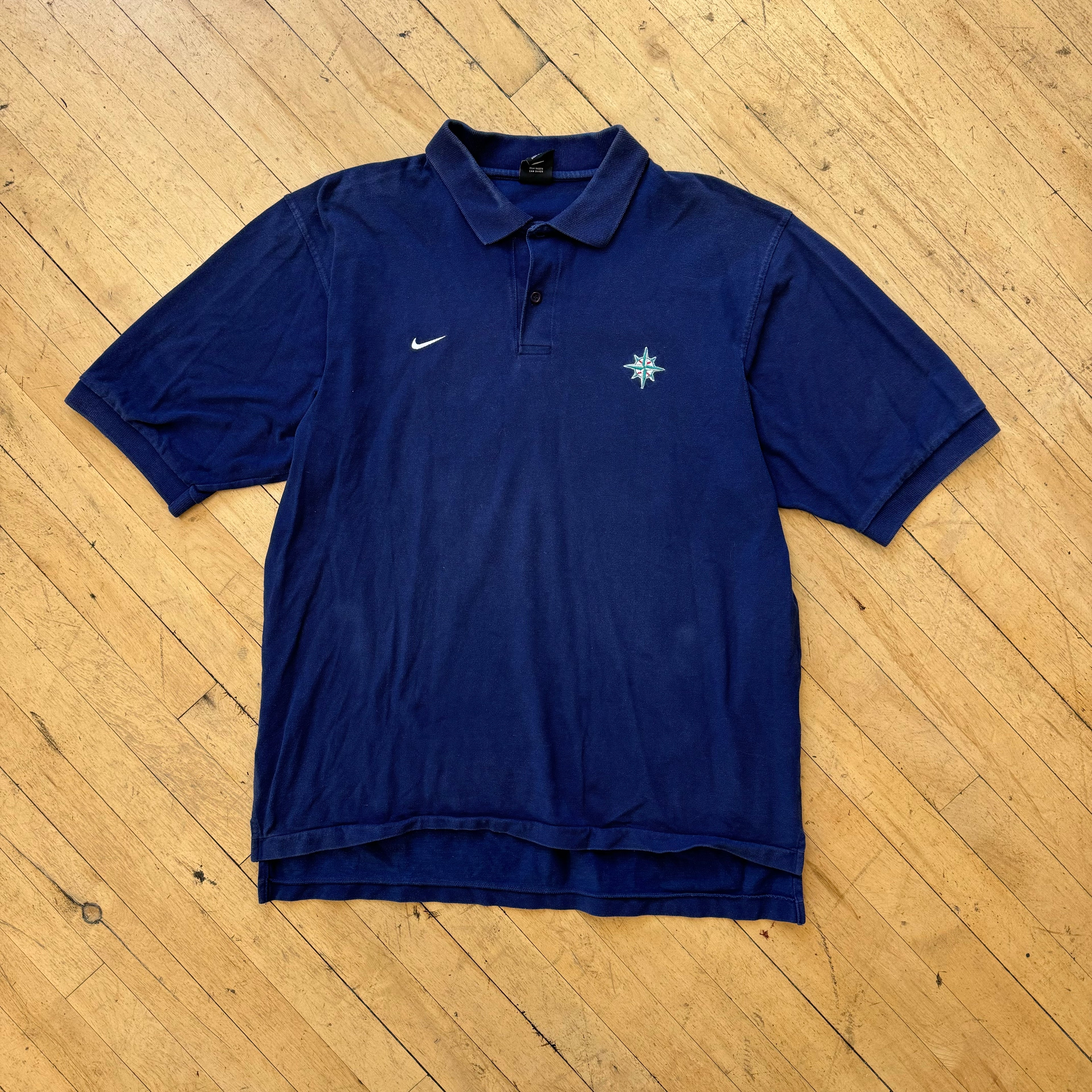 Vintage Nike Seattle Mariners polo T-shirt Sz L ￼