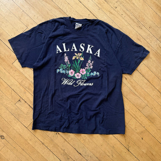 Vintage Alaska Wild Flower T-shirt Sz XL
