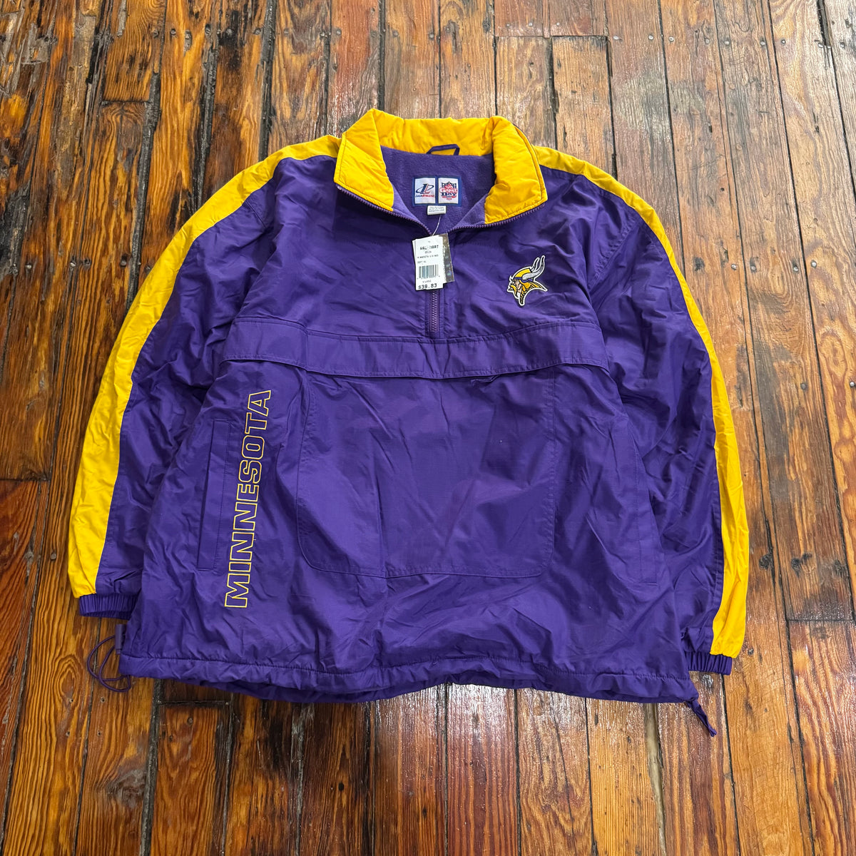 Vintage Minnesota Vikings Quarter Zip Jacket Sz XL