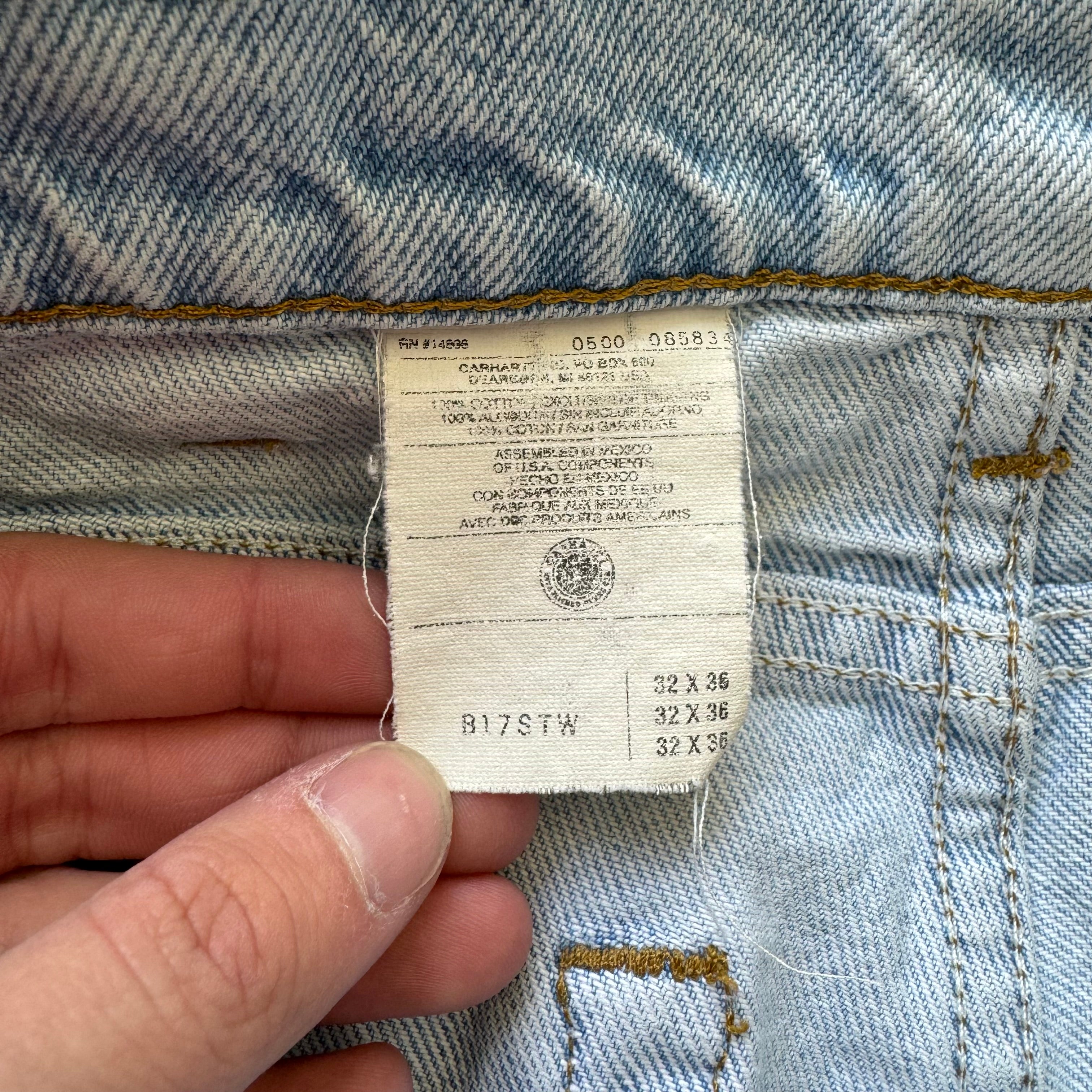 Vintage Carhartt Light Wash Denim Jeans Sz 32x34