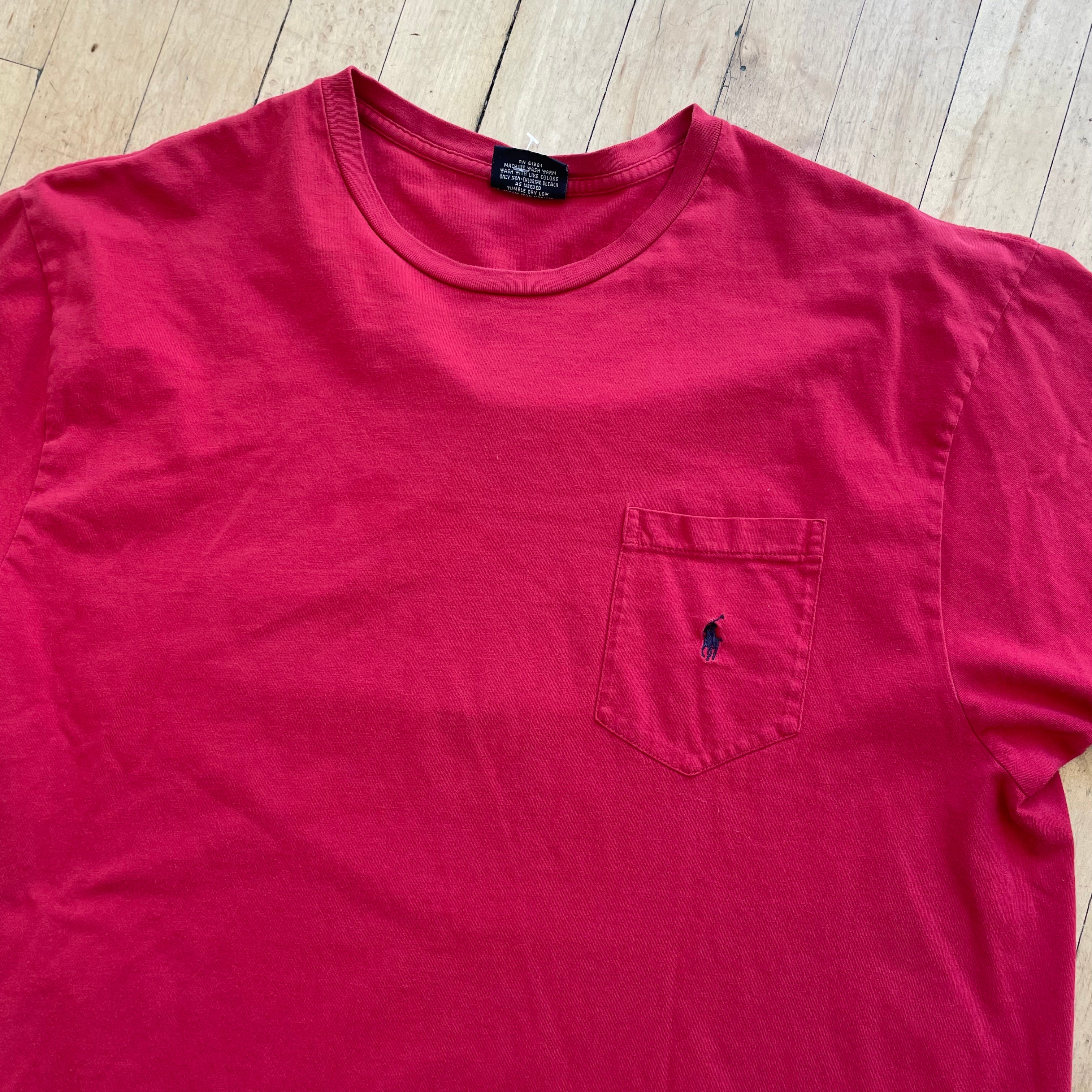 90s Simple Polo Logo Pocket T-shirt Sz L