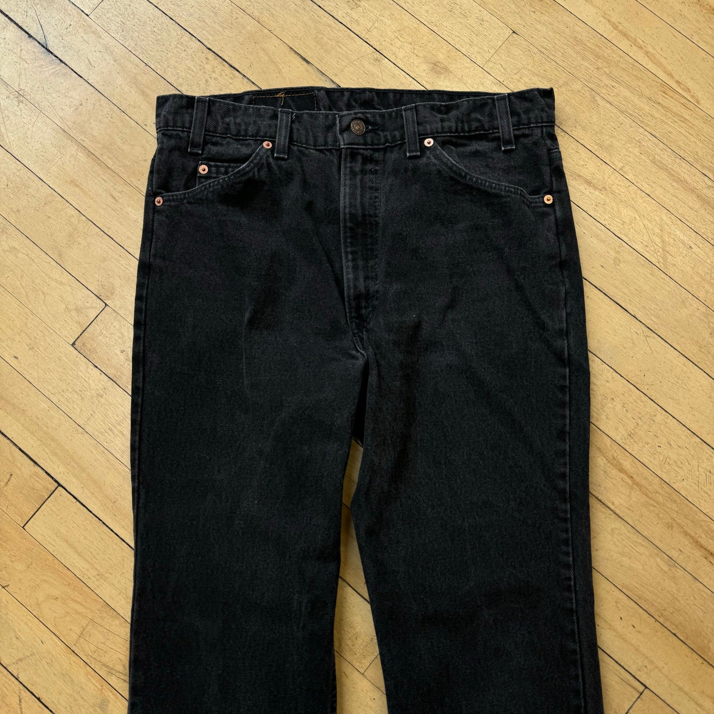 Vintage BLK Orange Tab Levi Denim Jeans Sz 36x30