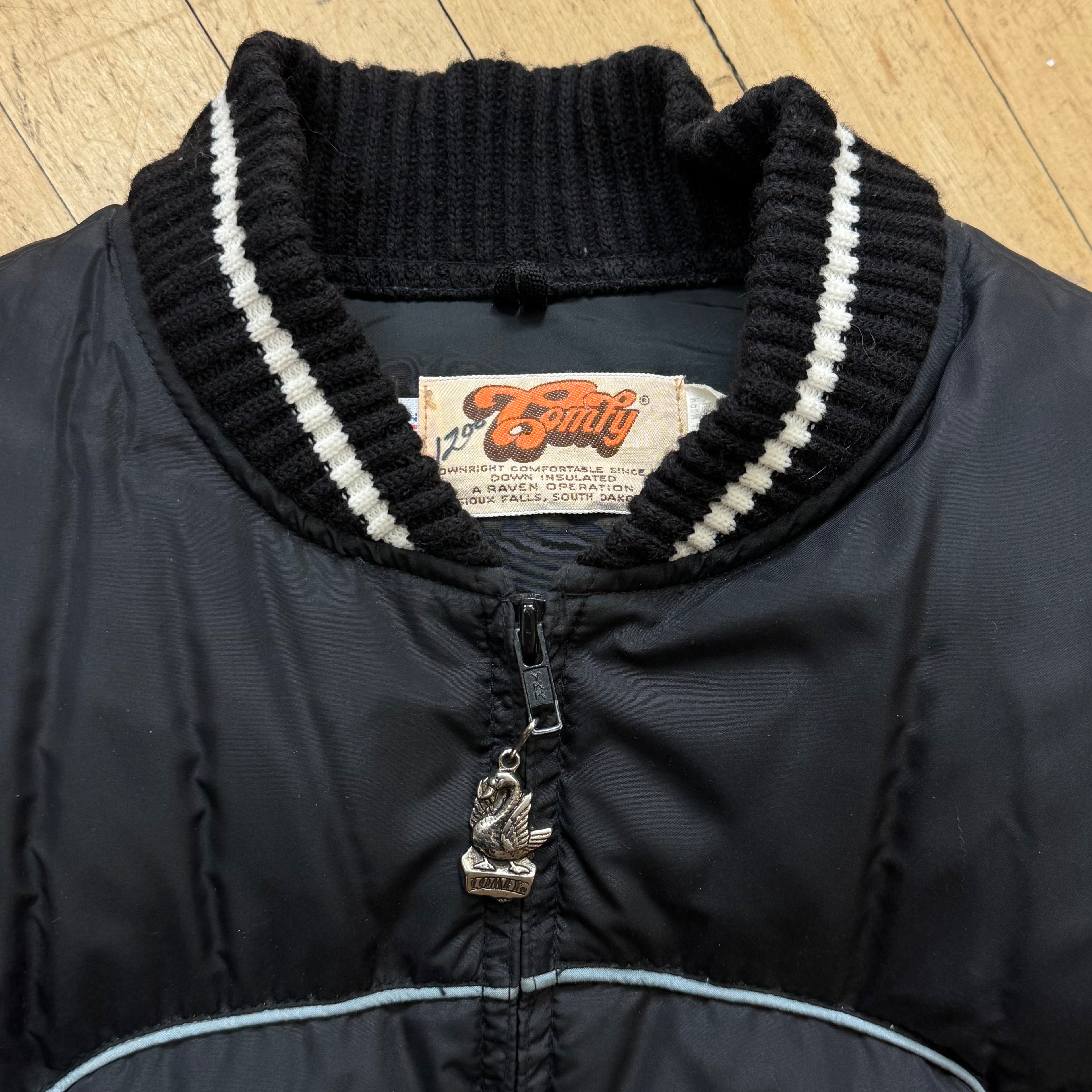 Vintage BLK Goose Down Comfy Puffer Jacket Sz XL