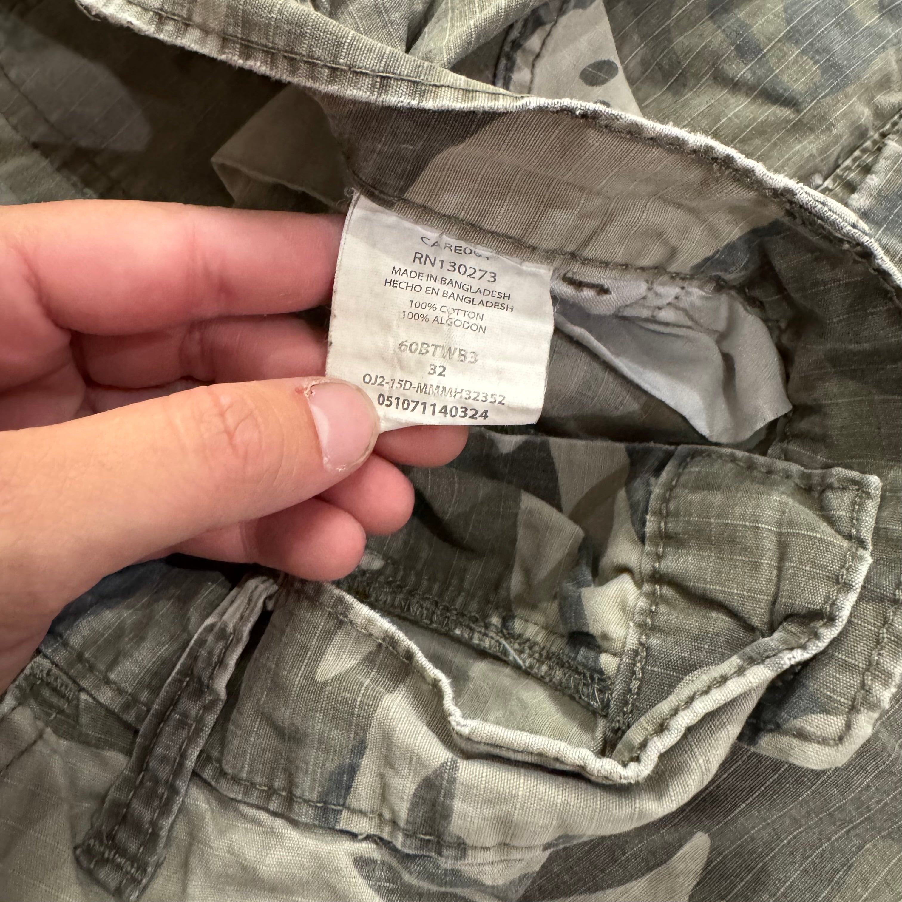 Vintage Wrangler Camo Khaki Shorts Sz 32