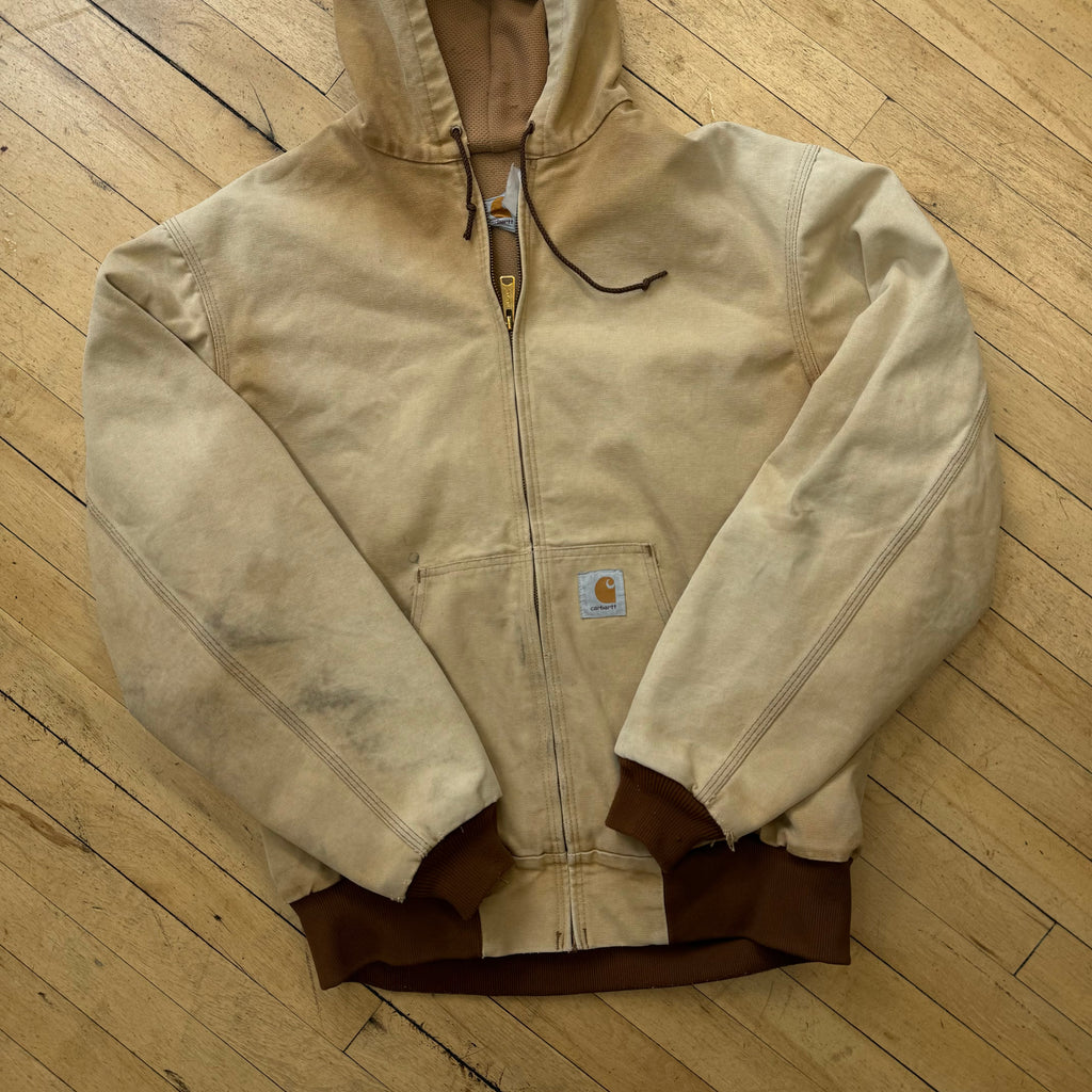 Vintage Faded Carhartt Hooded Jacket Sz L