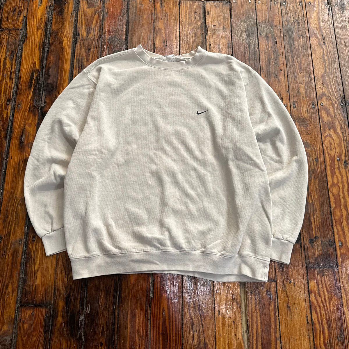 Vintage Cream Nike Simple Swoosh Crewneck Sz XL