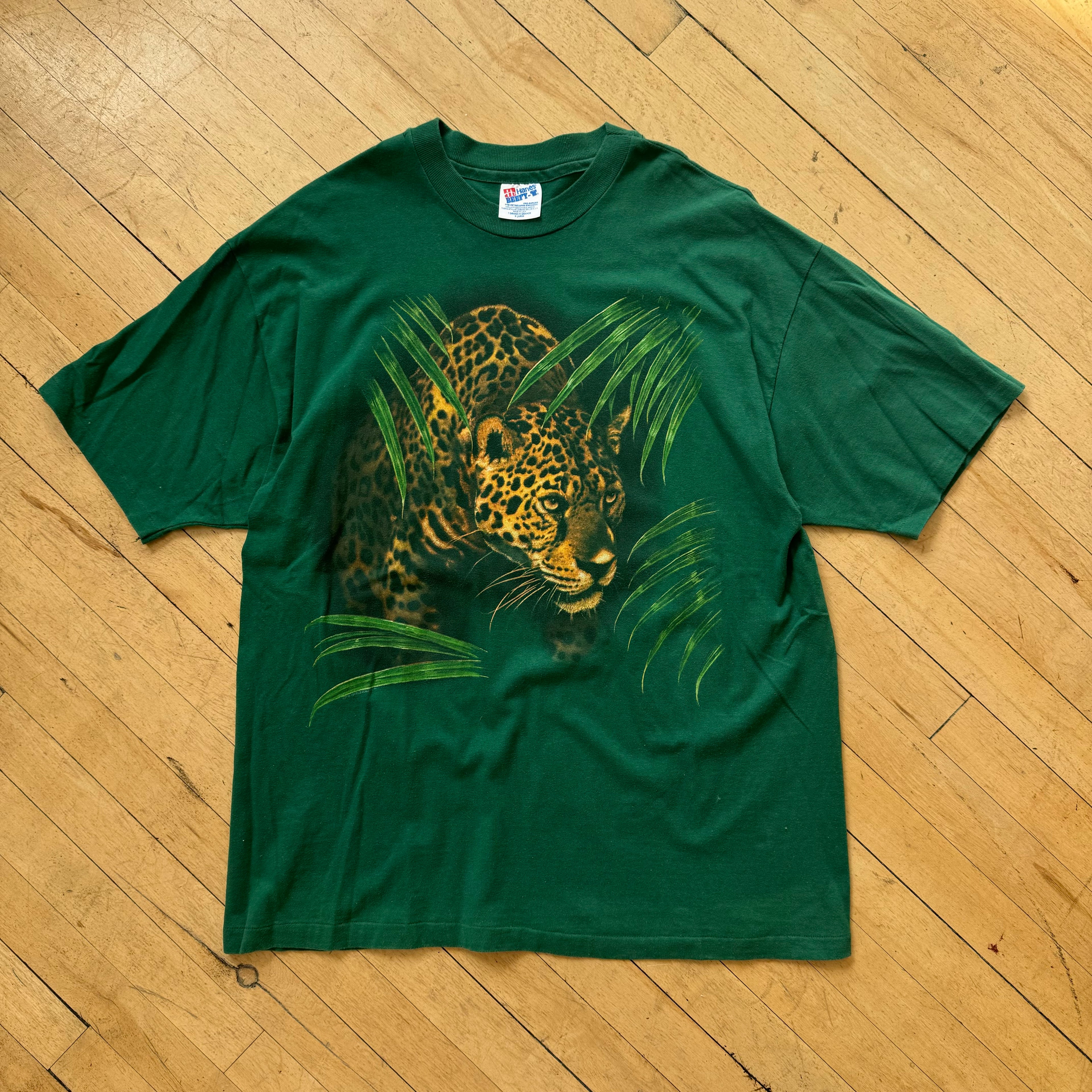 Vintage Jungle Cat Graphic T-shirt Sz XL