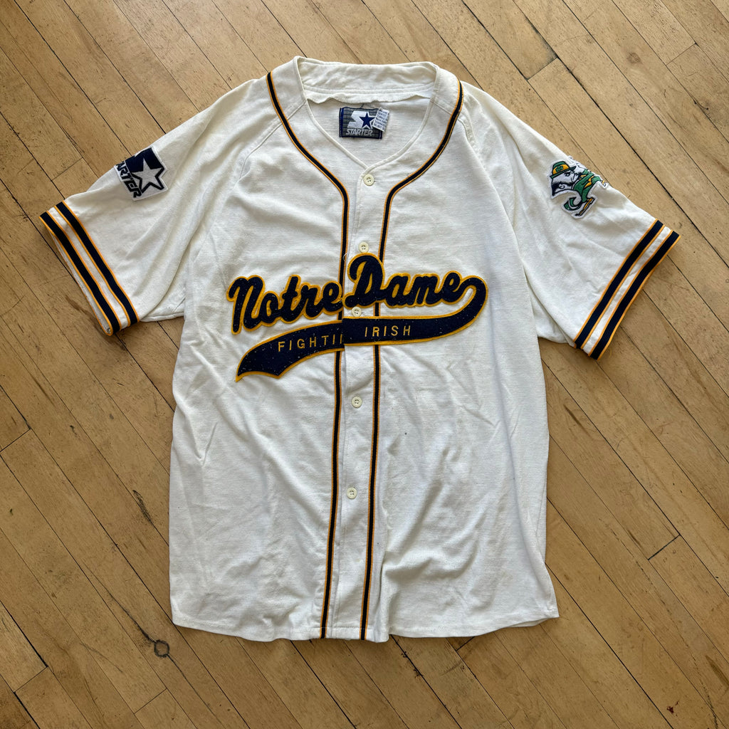 Vintage Starter Notre Dame Baseball Jersey Sz XL