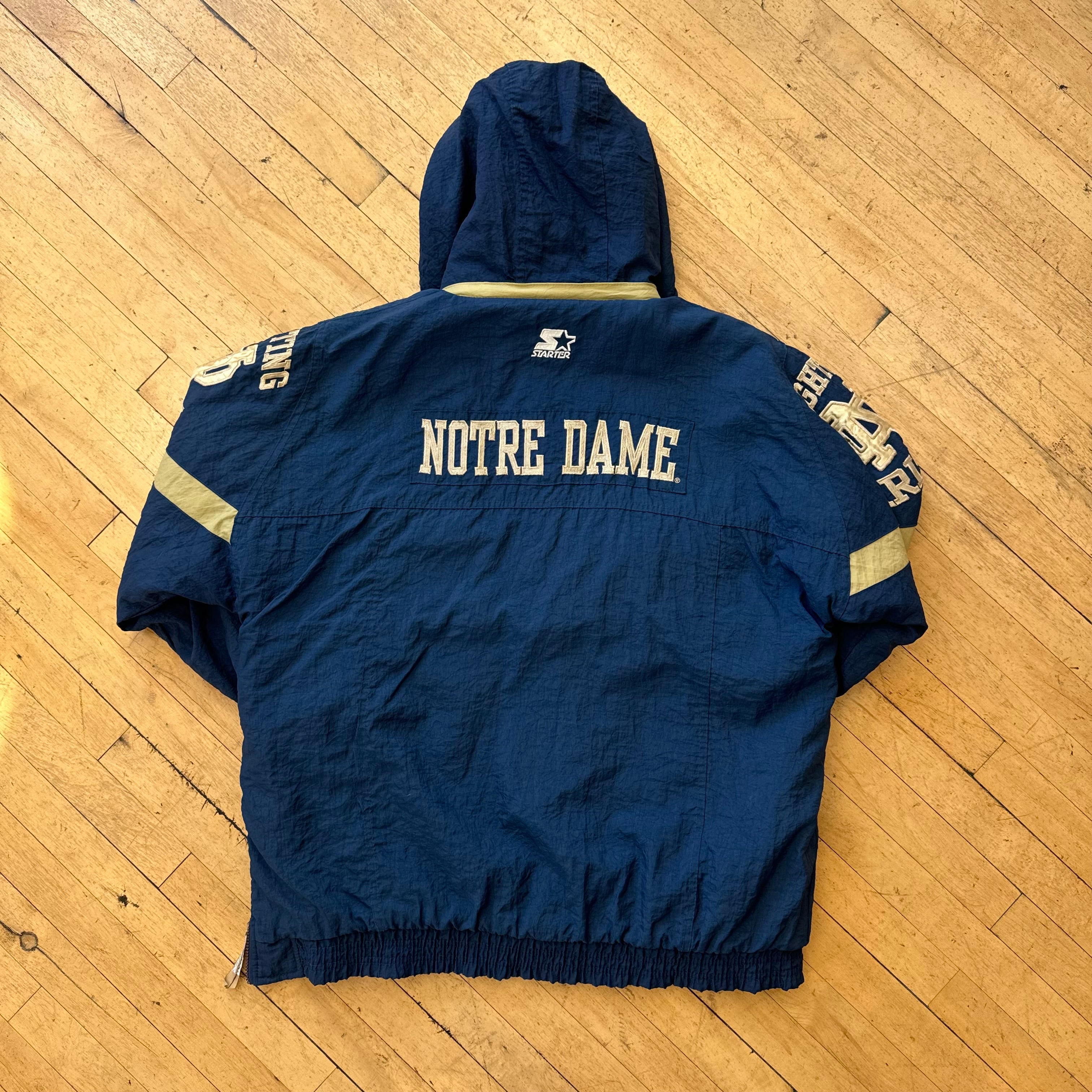 Vintage Notre Dame Starter Puffer Jacket Sz XL