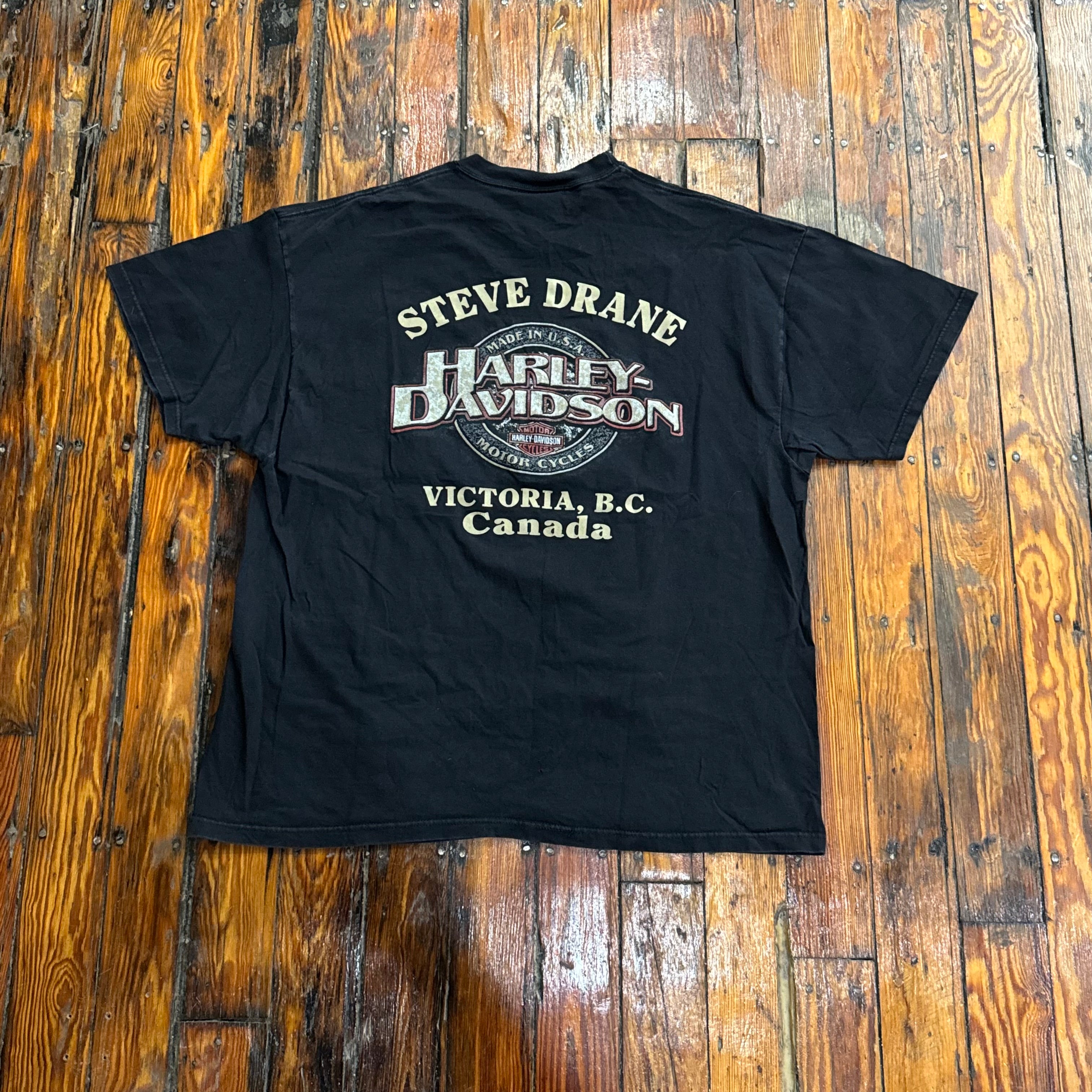 Y2K Harley Lighting Big Logo T-shirt Sz XXL