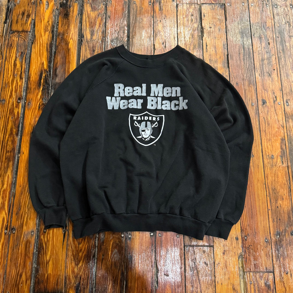 Vintage Raiders Real Men Wear Black Crewneck Sz M