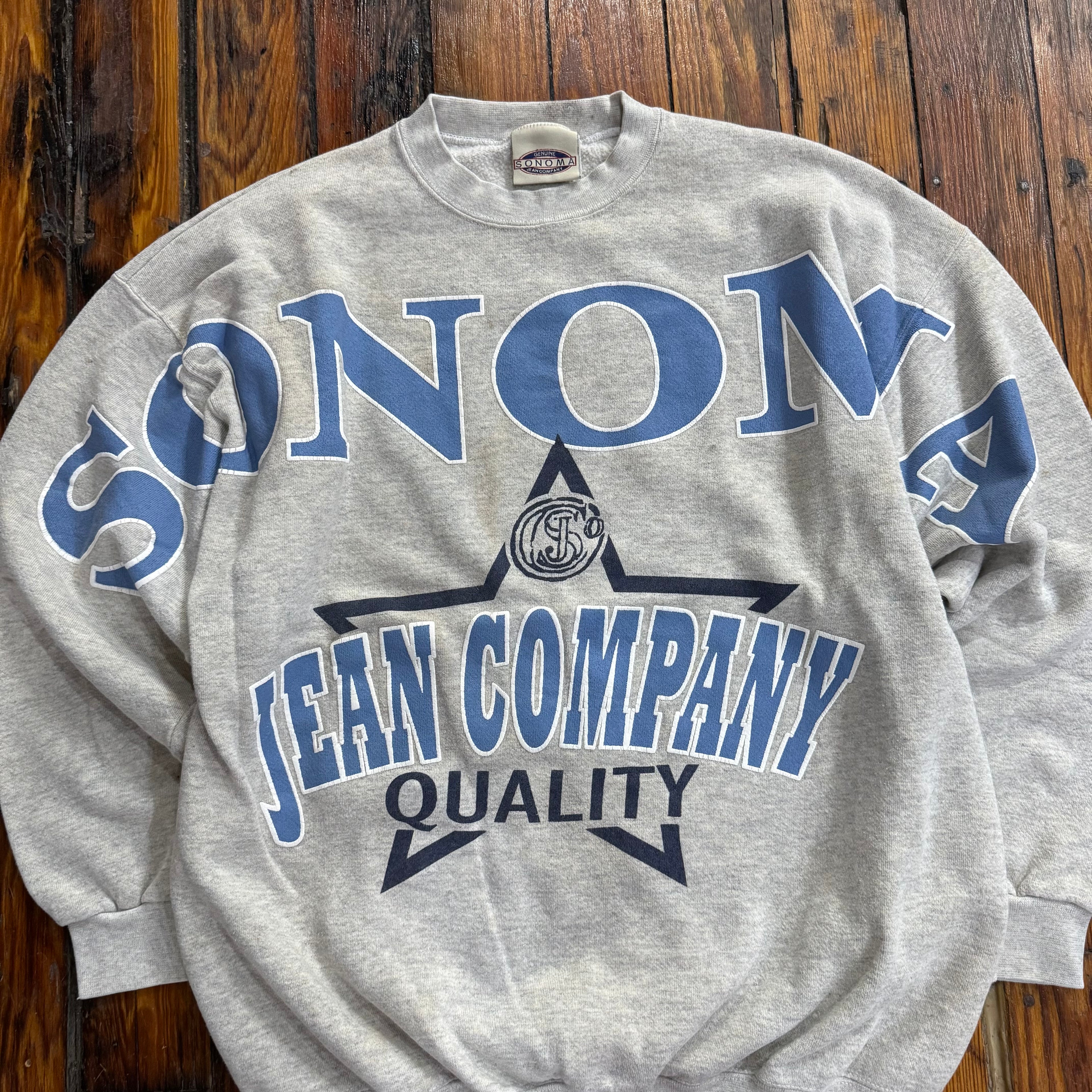 Vintage Sonoma Jean Company SpellOut CrewNeck Sz L
