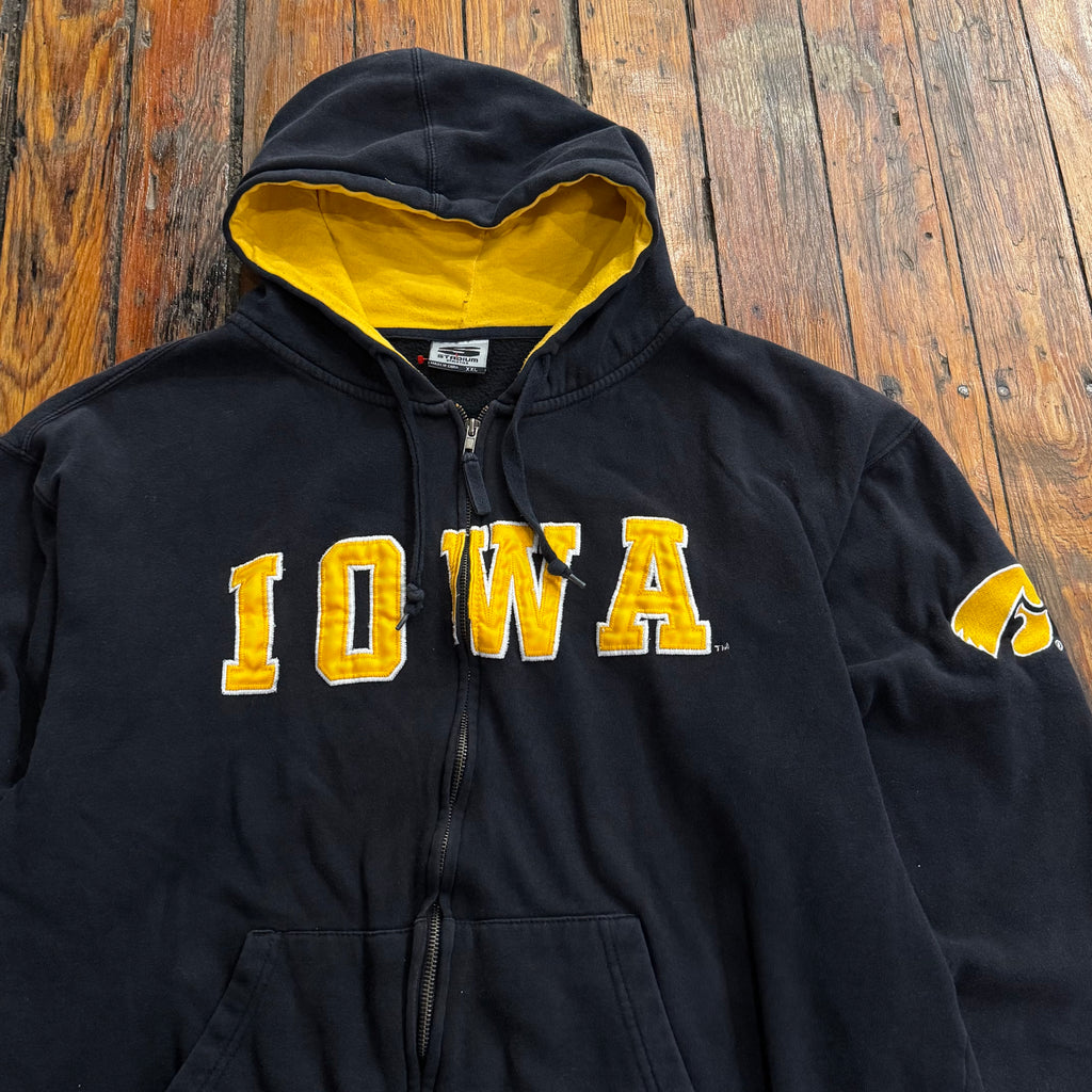 Y2K Iowa Hawkeyes Zip-Up Hoodie Sz XL