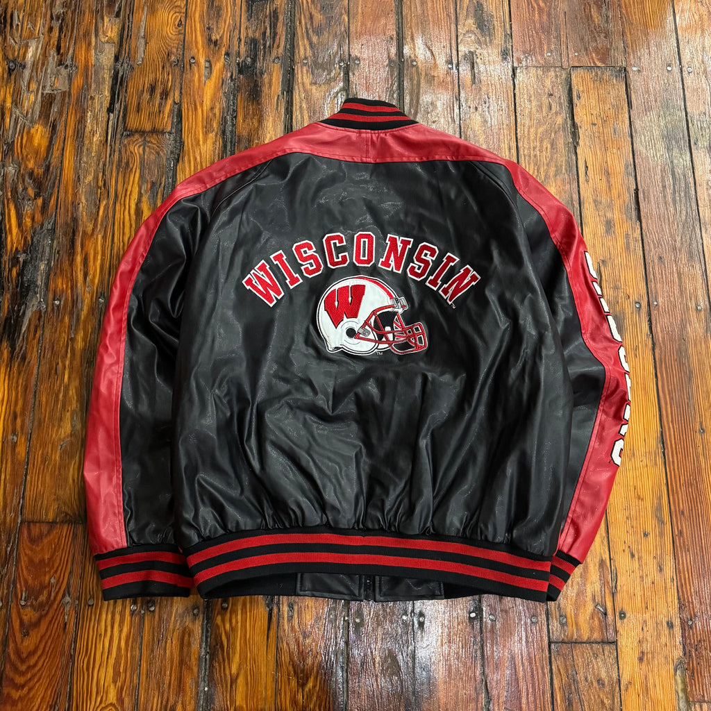 Vintage Wisconsin Badgers Leather Jacket Sz M