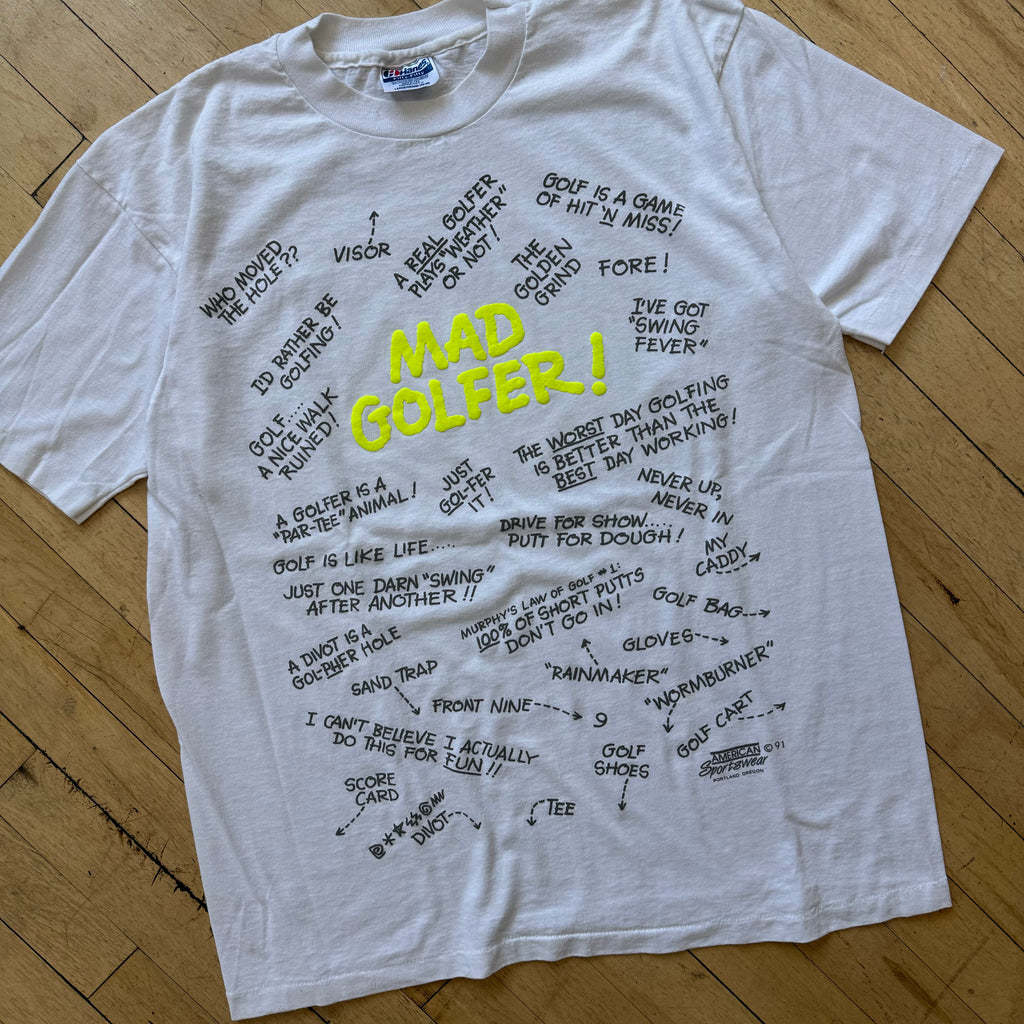 Vintage Mad Golfer AOP T-shirt Sz L