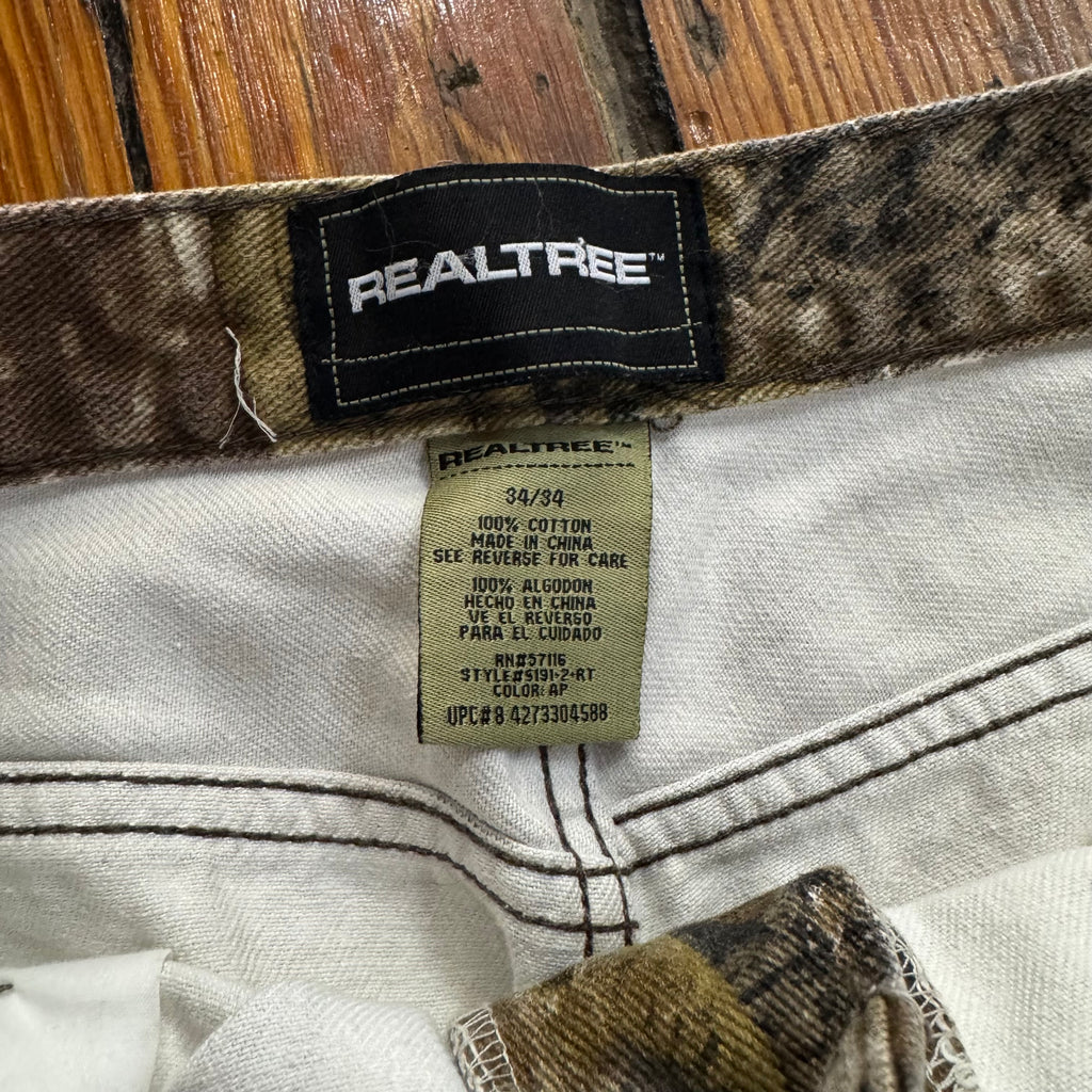 RealTree Camo Double Knee Denim Jeans Sz 34x34