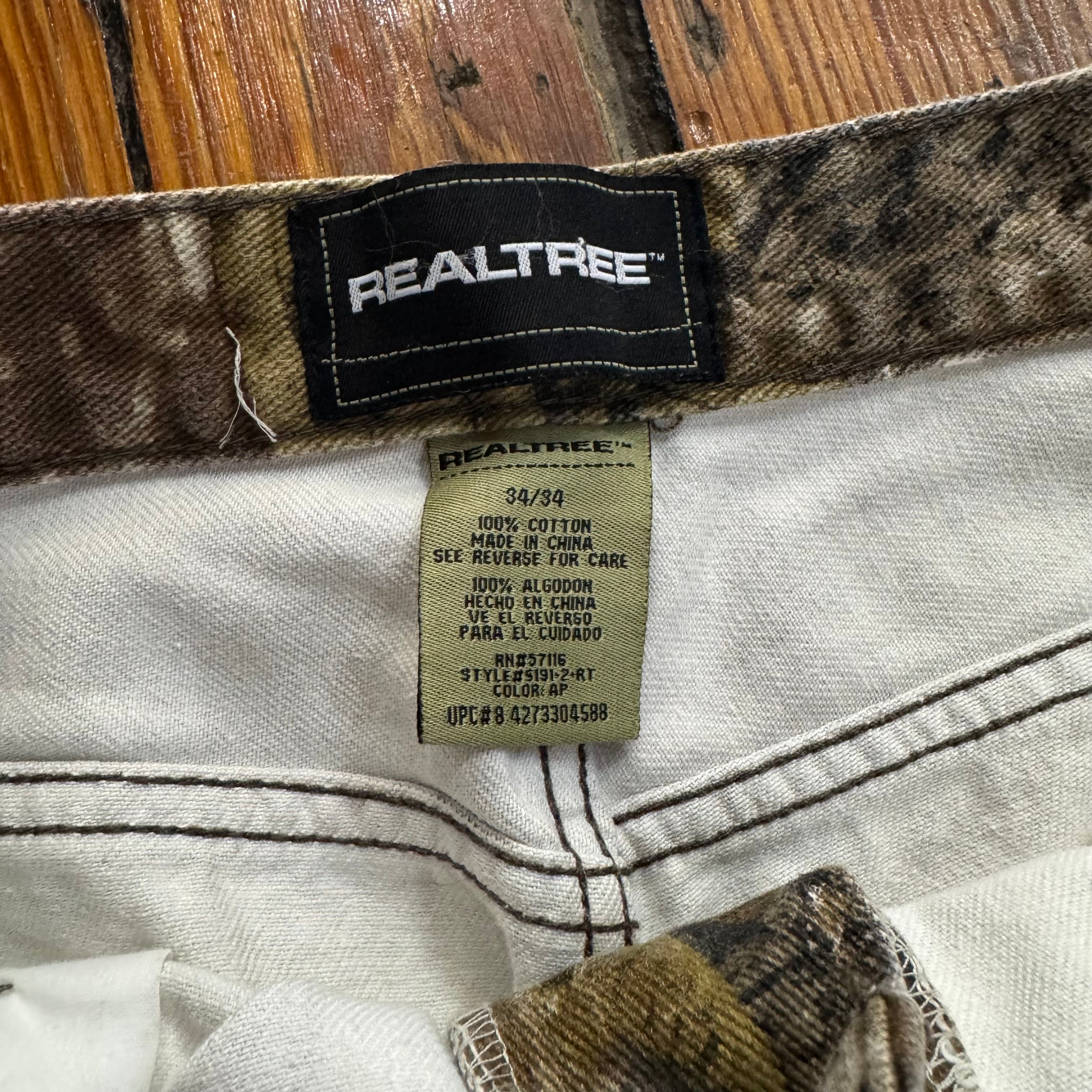 RealTree Camo Double Knee Denim Jeans Sz 34x34