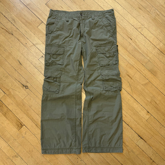 Y2K Olive Plugo Cargo Pants Sz 38x32