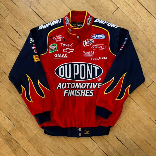 Vintage Du Point Jeff Gordon Flame Nascar Jacket Sz L