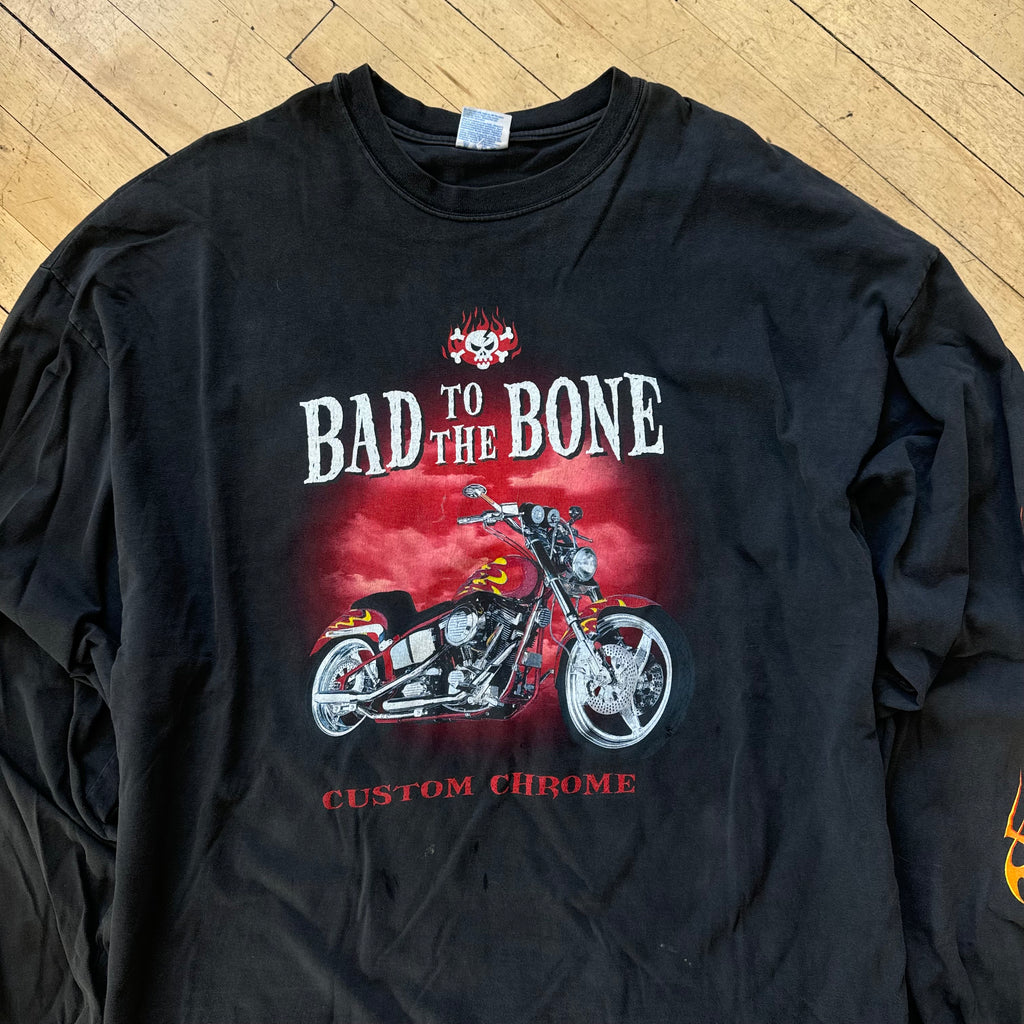 Vintage Bad To the Bone Flame T-shirt Sz XXXL